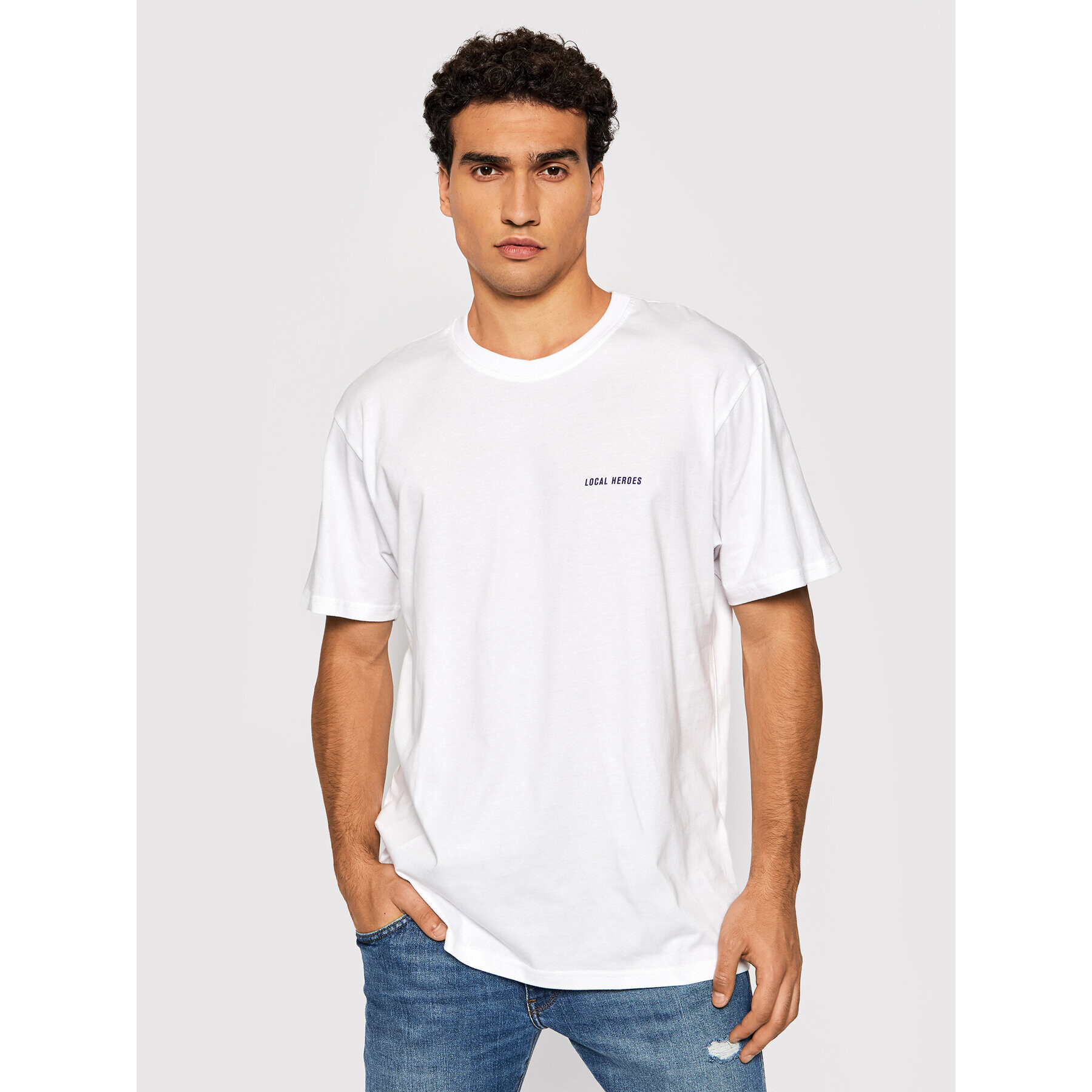 Local Heroes Тишърт Super Luck AW21T0117 Бял Regular Fit - Pepit.bg