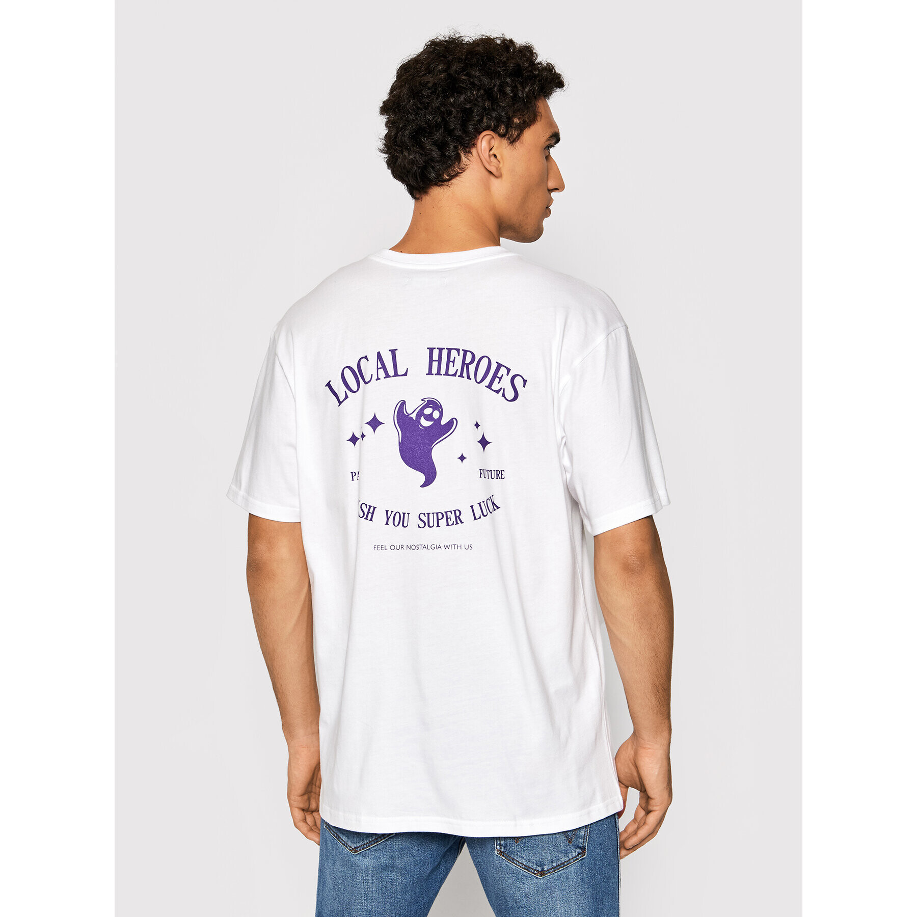 Local Heroes Тишърт Super Luck AW21T0117 Бял Regular Fit - Pepit.bg