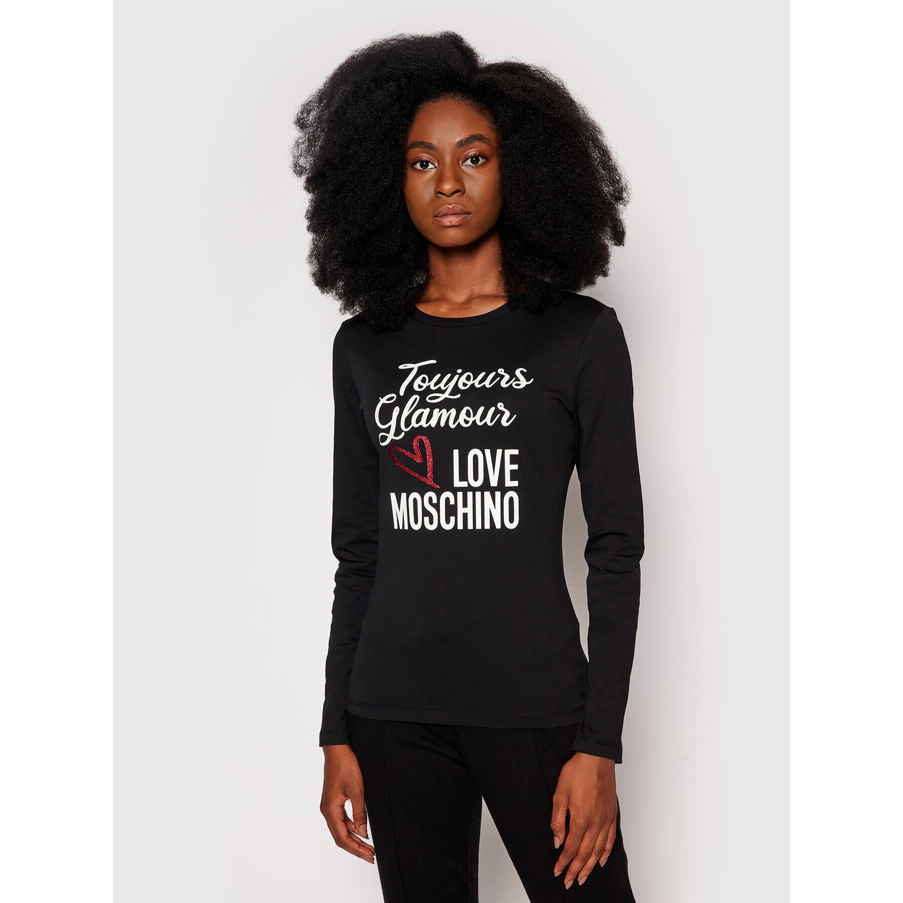 LOVE MOSCHINO Блуза W4G5222M 3517 Черен Regular Fit - Pepit.bg