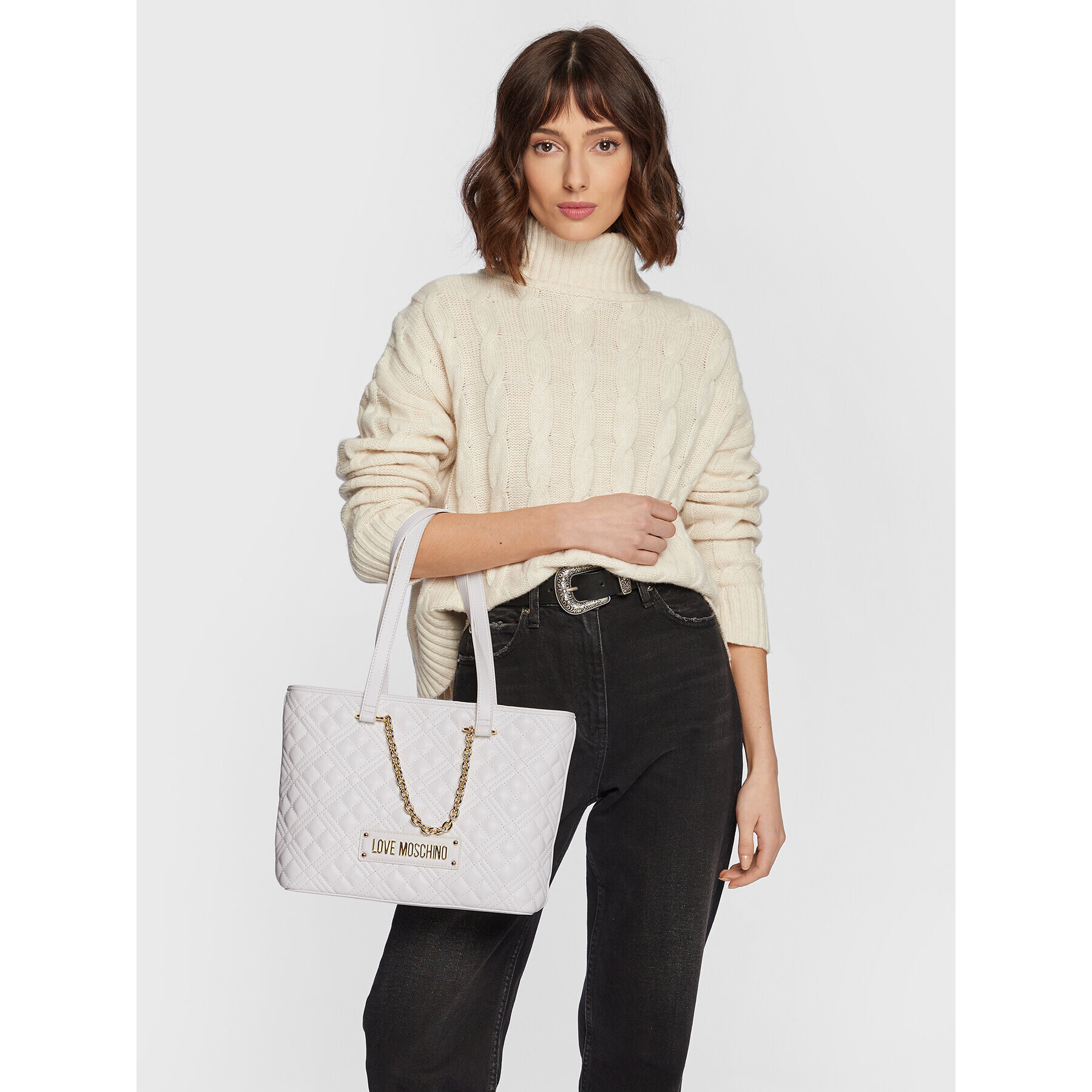LOVE MOSCHINO Дамска чанта JC4004PP1GLA0120 Бял - Pepit.bg