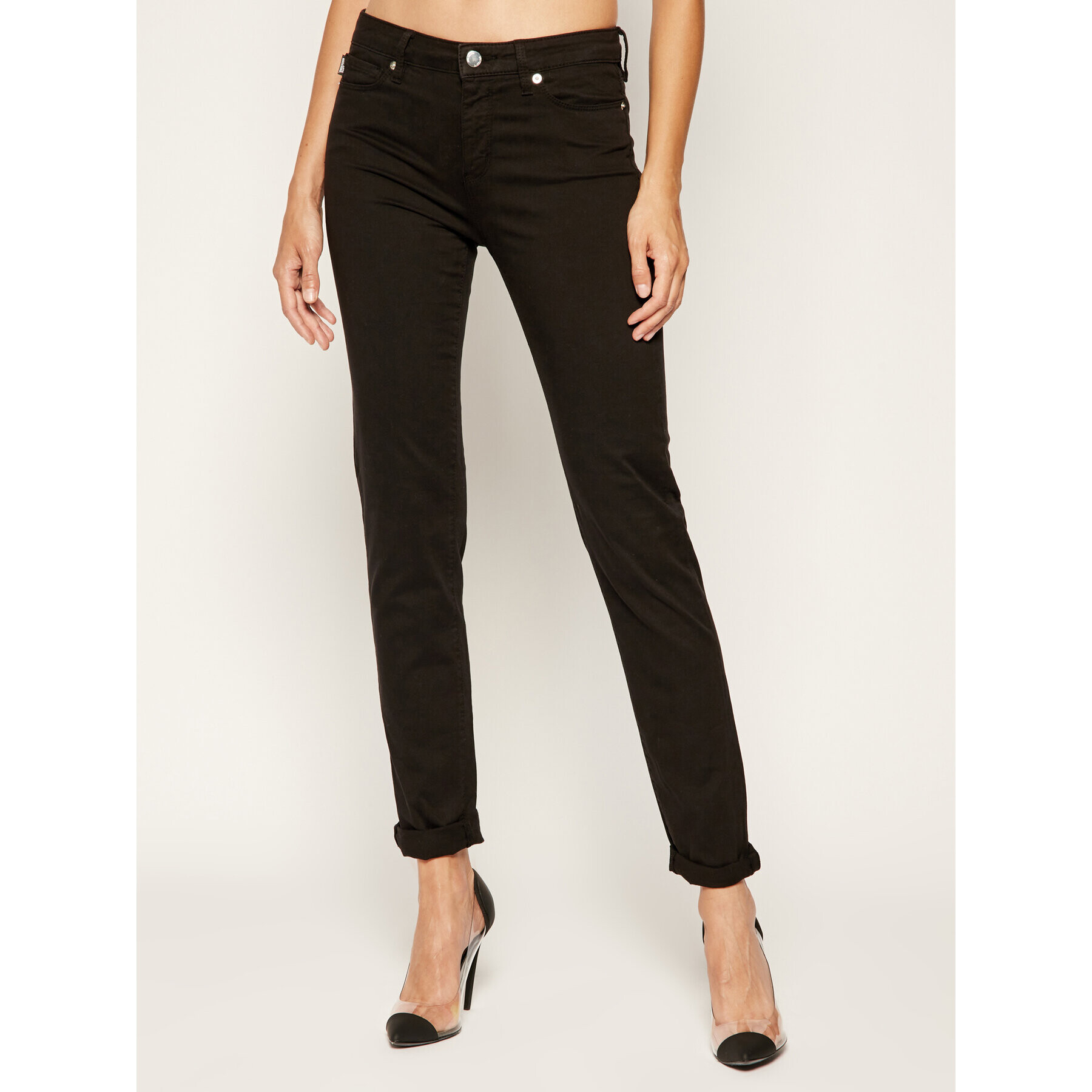 LOVE MOSCHINO Дънки WQ38739S3300 Черен Slim Fit - Pepit.bg