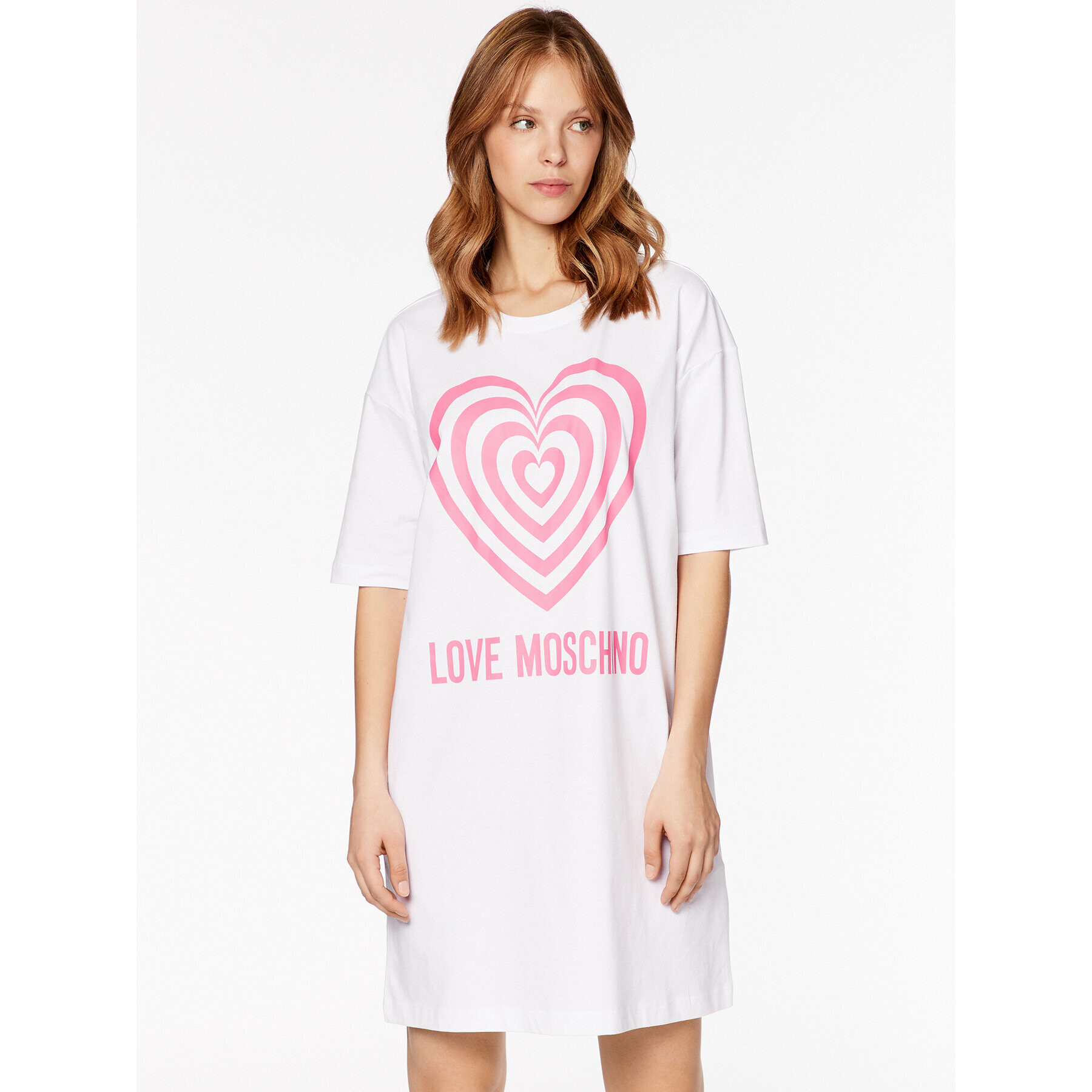 LOVE MOSCHINO Ежедневна рокля W592338M 3876 Бял Relaxed Fit - Pepit.bg