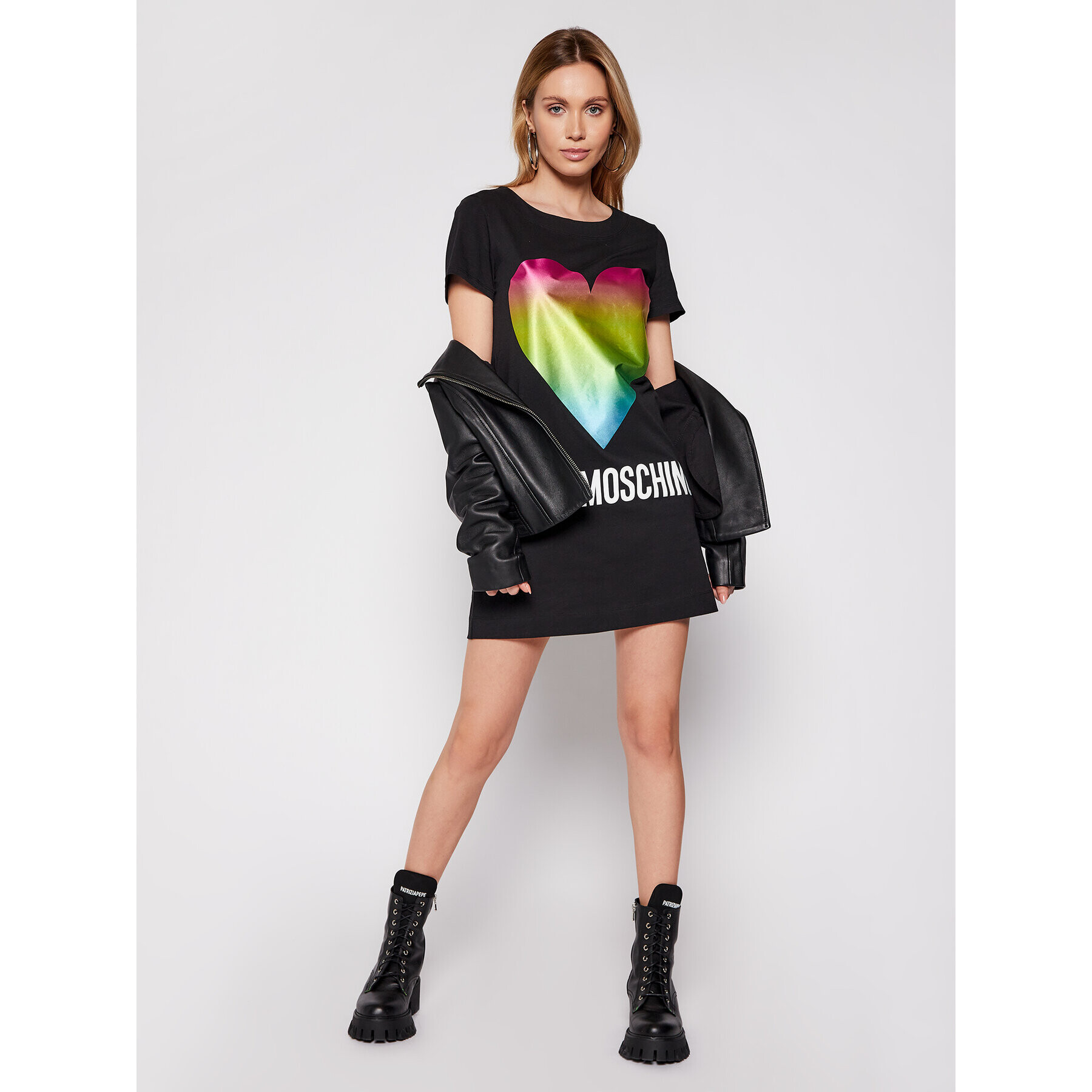 LOVE MOSCHINO Ежедневна рокля W592914M 3876 Черен Regular Fit - Pepit.bg