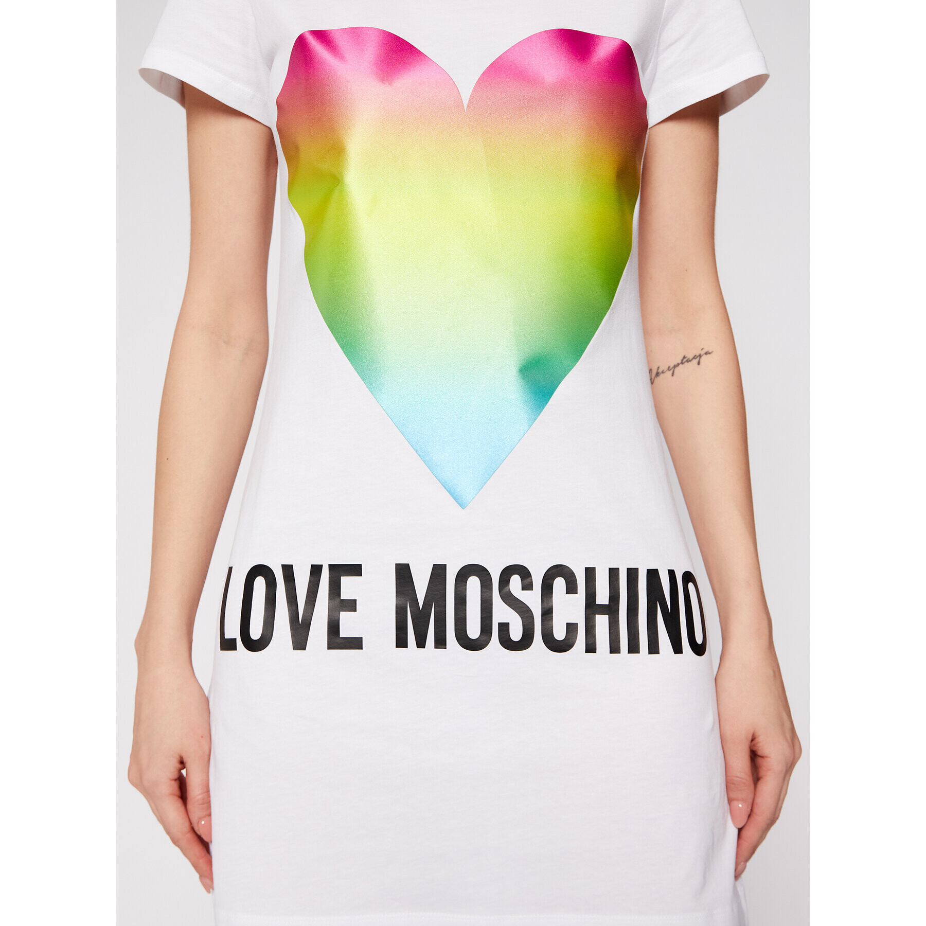 LOVE MOSCHINO Ежедневна рокля W592914M 3876 Бял Regular Fit - Pepit.bg