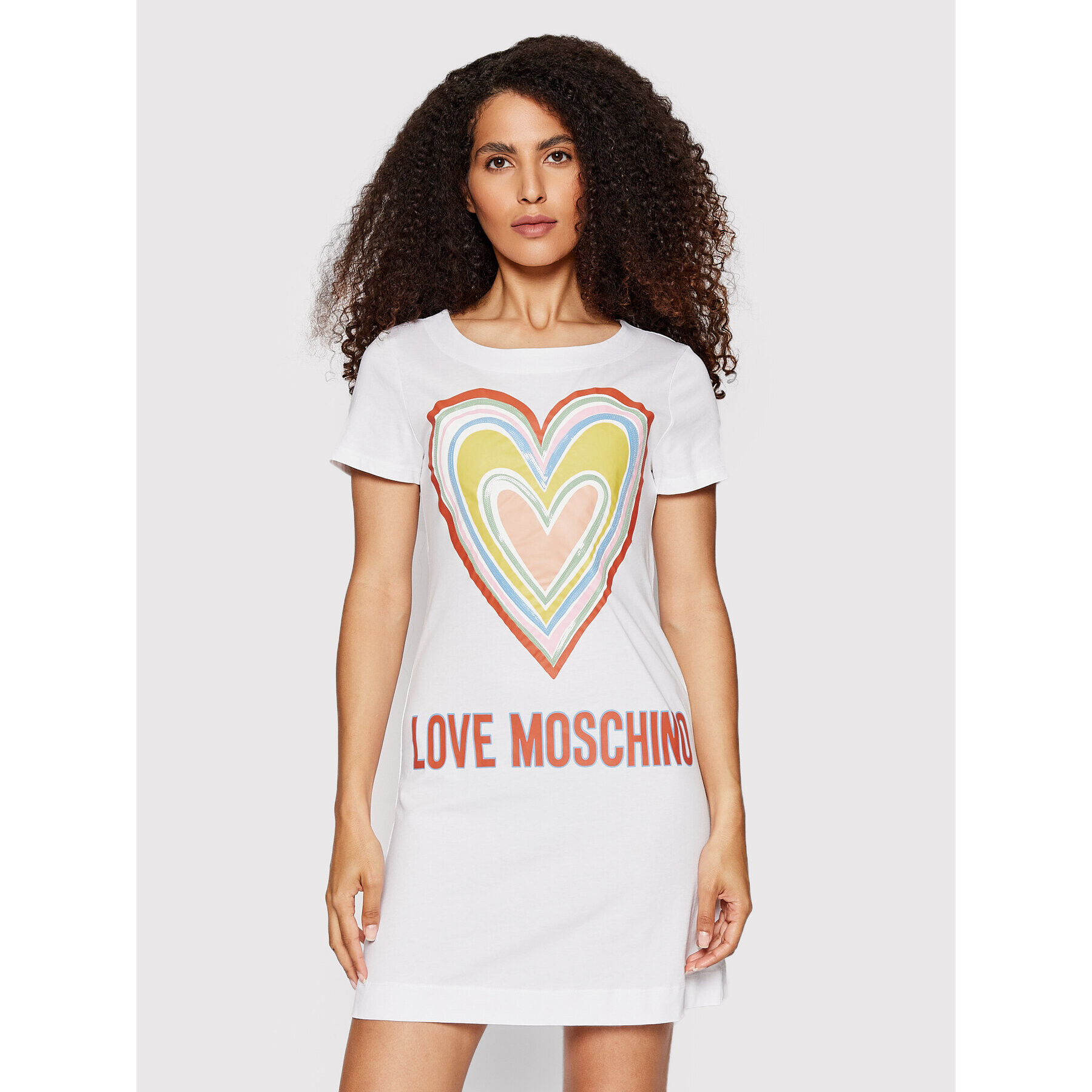 LOVE MOSCHINO Ежедневна рокля W592918M 3876 Бял Regular Fit - Pepit.bg