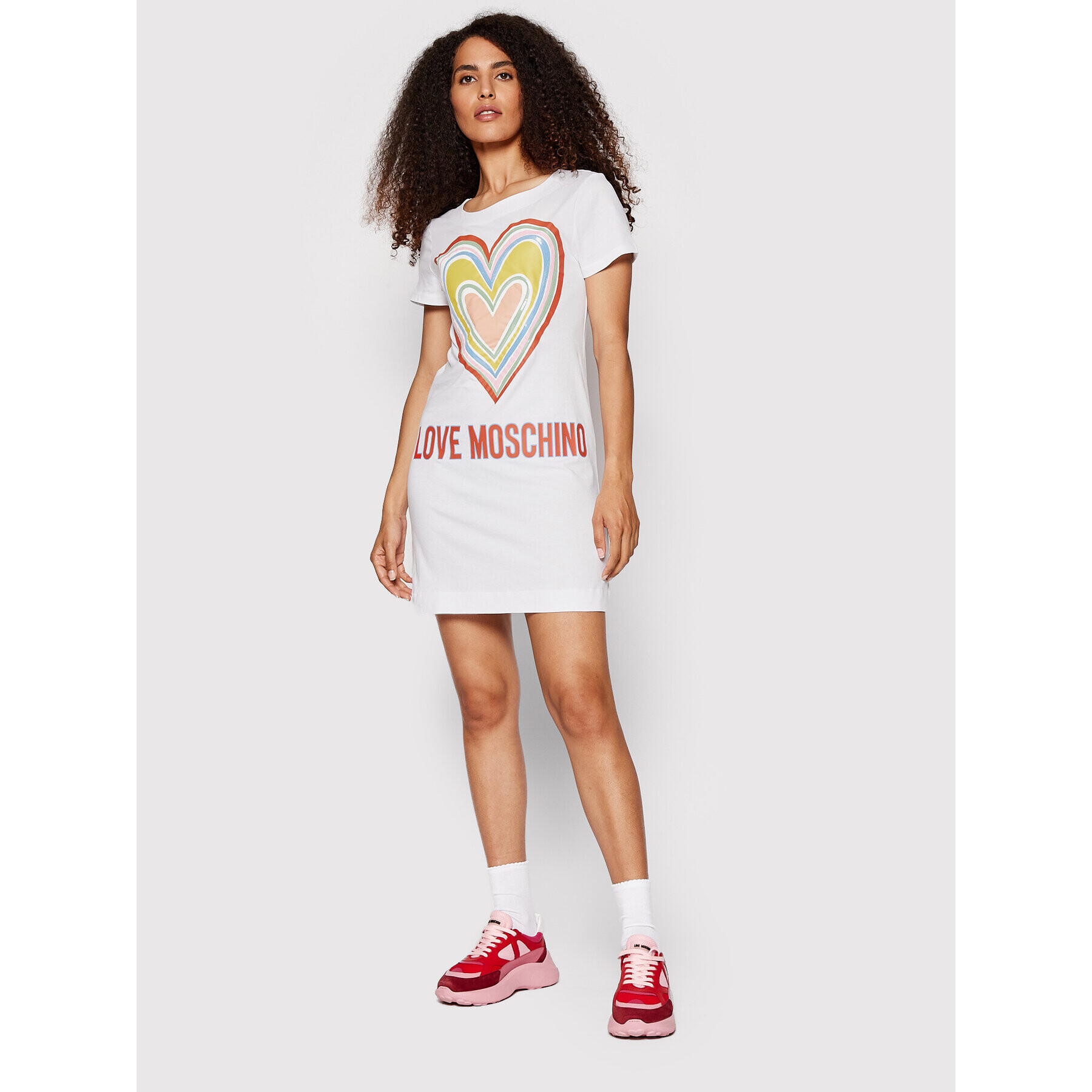 LOVE MOSCHINO Ежедневна рокля W592918M 3876 Бял Regular Fit - Pepit.bg