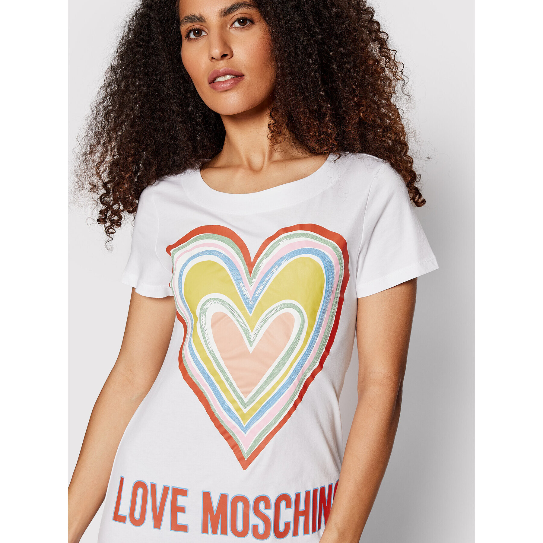 LOVE MOSCHINO Ежедневна рокля W592918M 3876 Бял Regular Fit - Pepit.bg