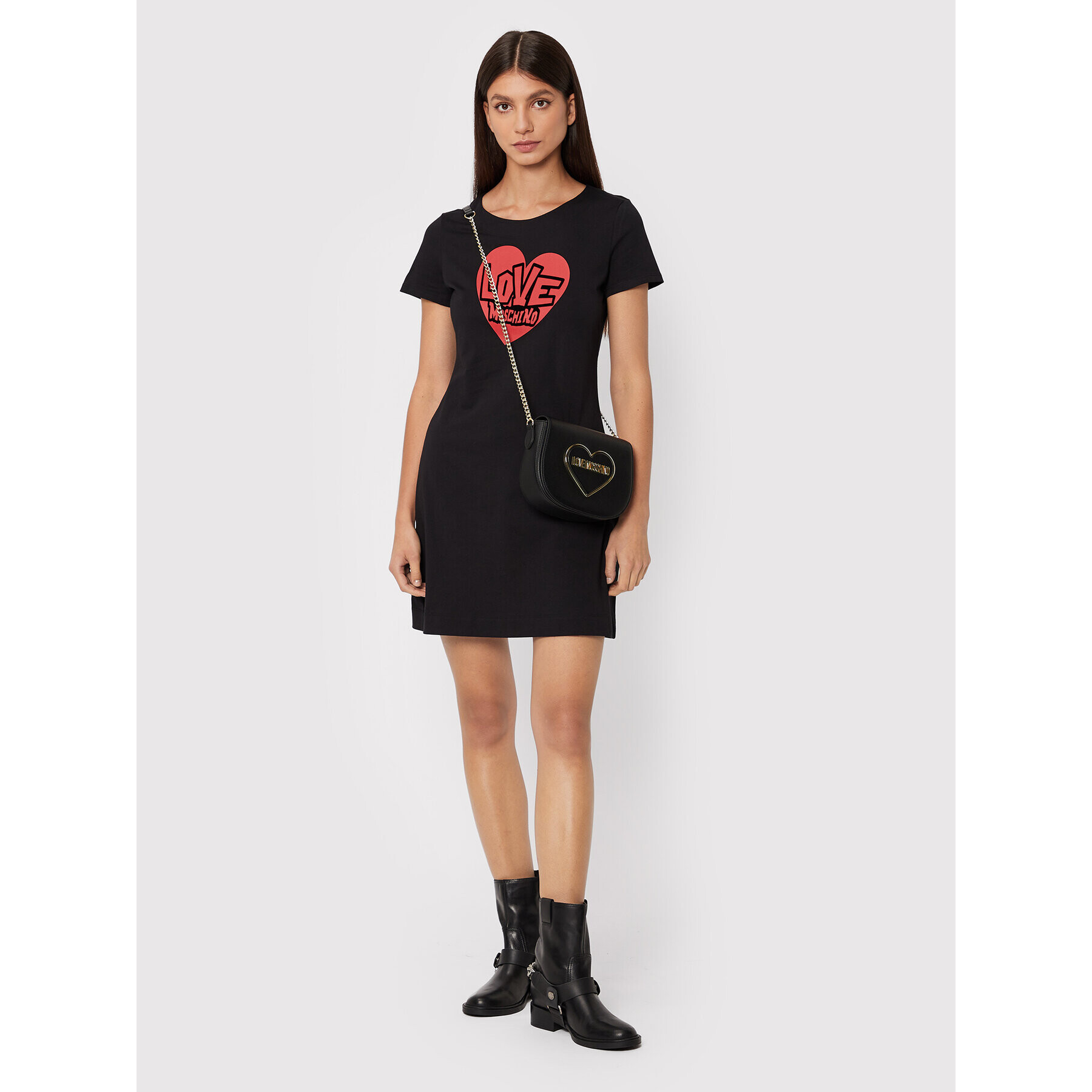 LOVE MOSCHINO Ежедневна рокля W592921M 3876 Черен Regular Fit - Pepit.bg