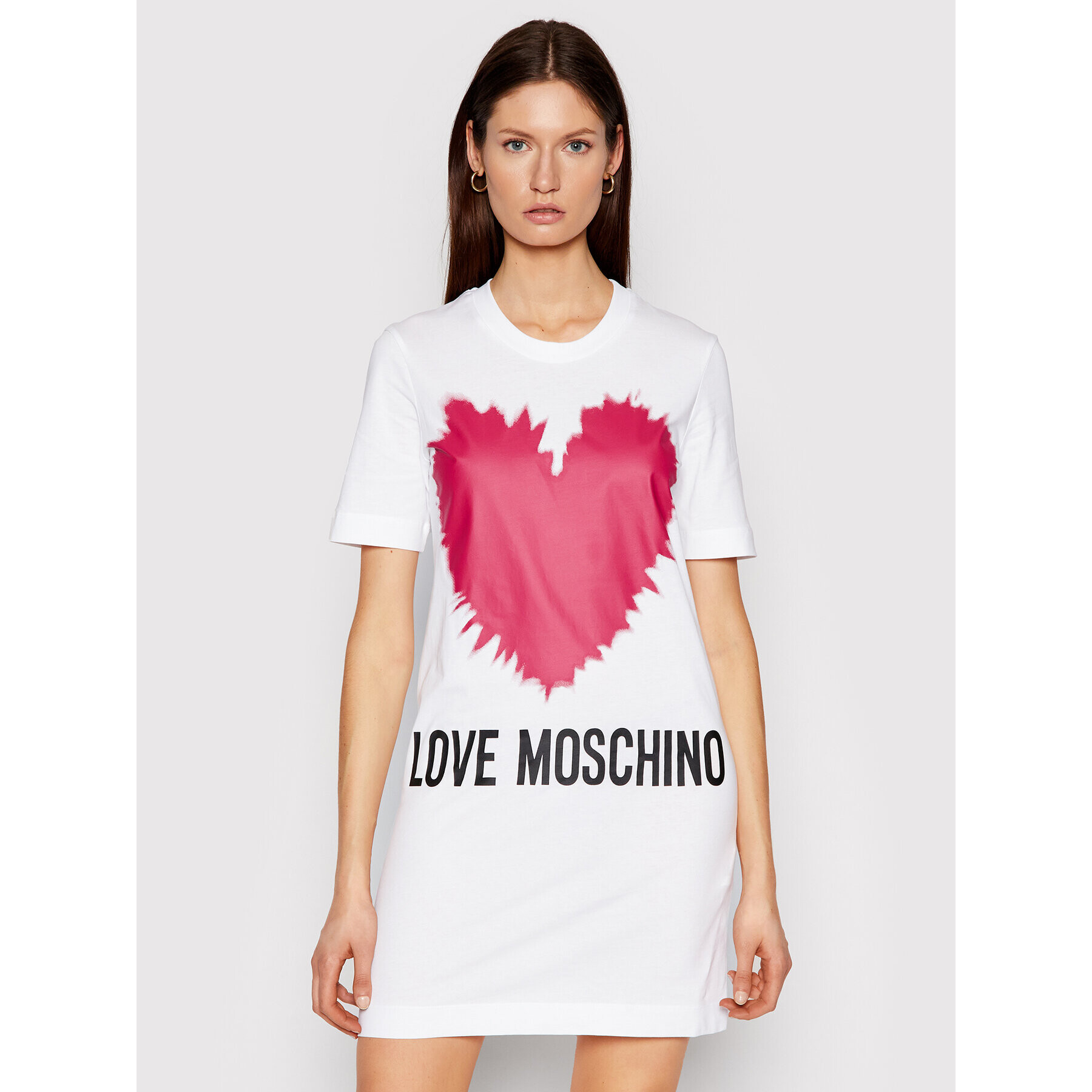 LOVE MOSCHINO Ежедневна рокля W5A0221M 3876 Бял Regular Fit - Pepit.bg