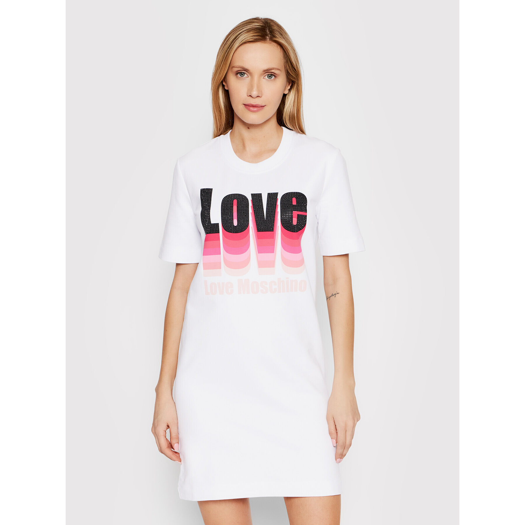 LOVE MOSCHINO Ежедневна рокля W5A0225E 2246 Бял Regular Fit - Pepit.bg