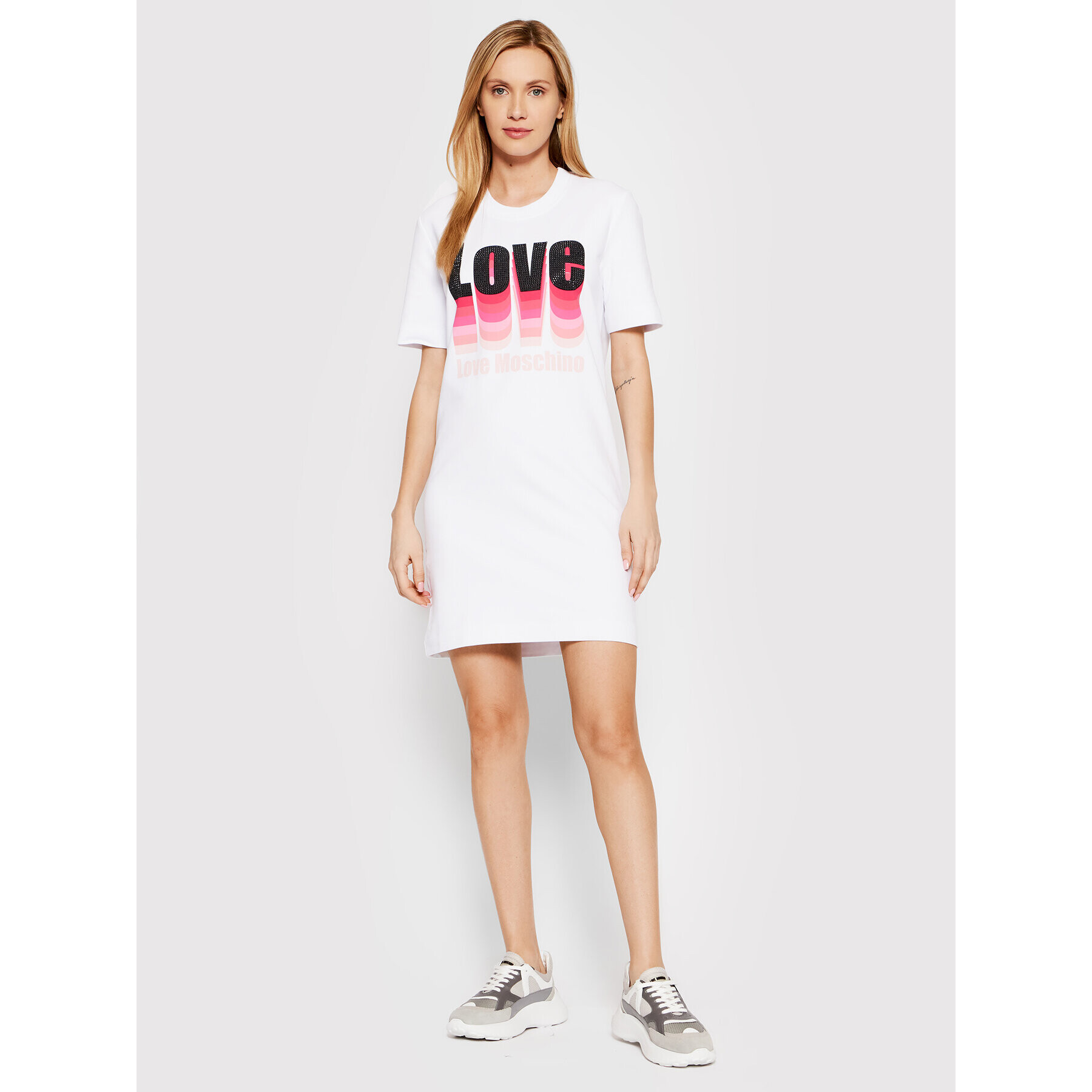 LOVE MOSCHINO Ежедневна рокля W5A0225E 2246 Бял Regular Fit - Pepit.bg