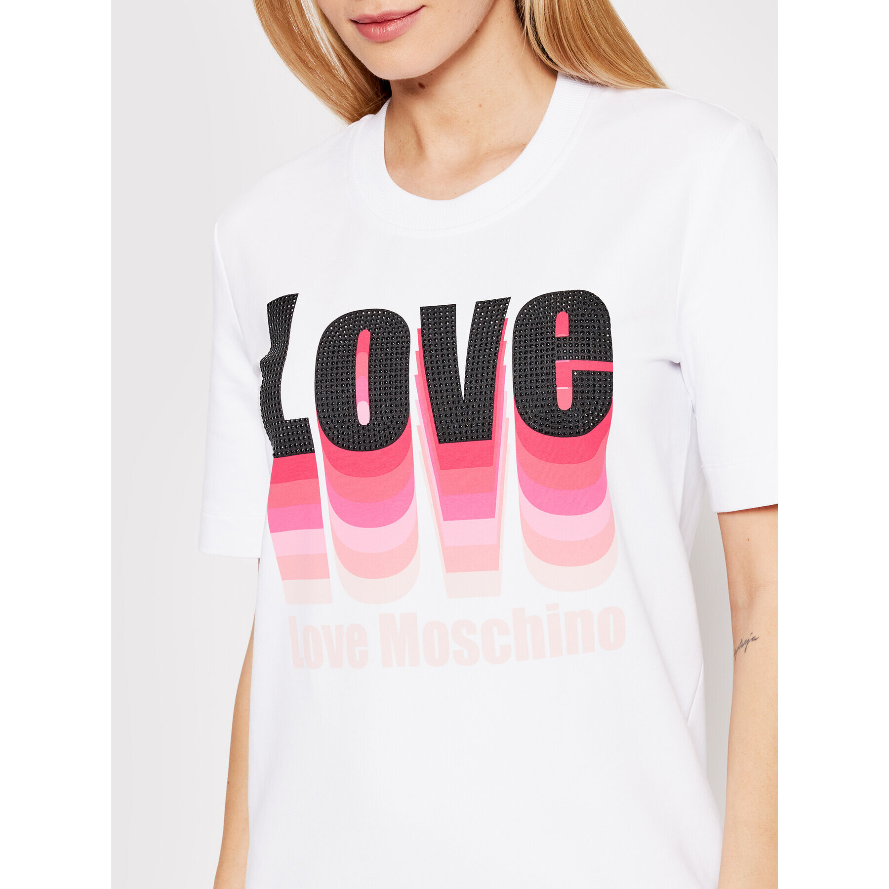 LOVE MOSCHINO Ежедневна рокля W5A0225E 2246 Бял Regular Fit - Pepit.bg