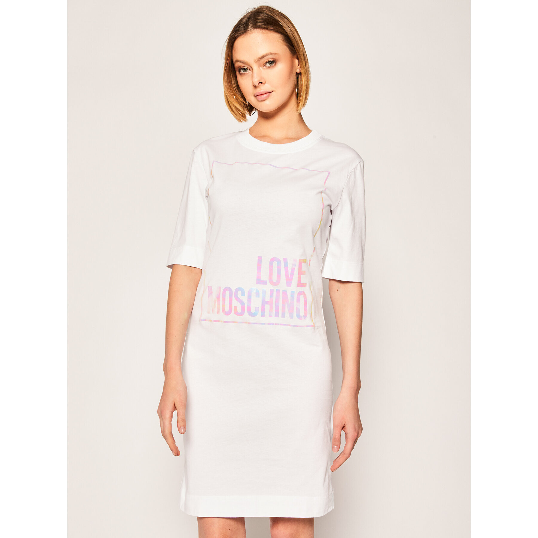 LOVE MOSCHINO Ежедневна рокля W5B4902M 4083 Бял Regular Fit - Pepit.bg