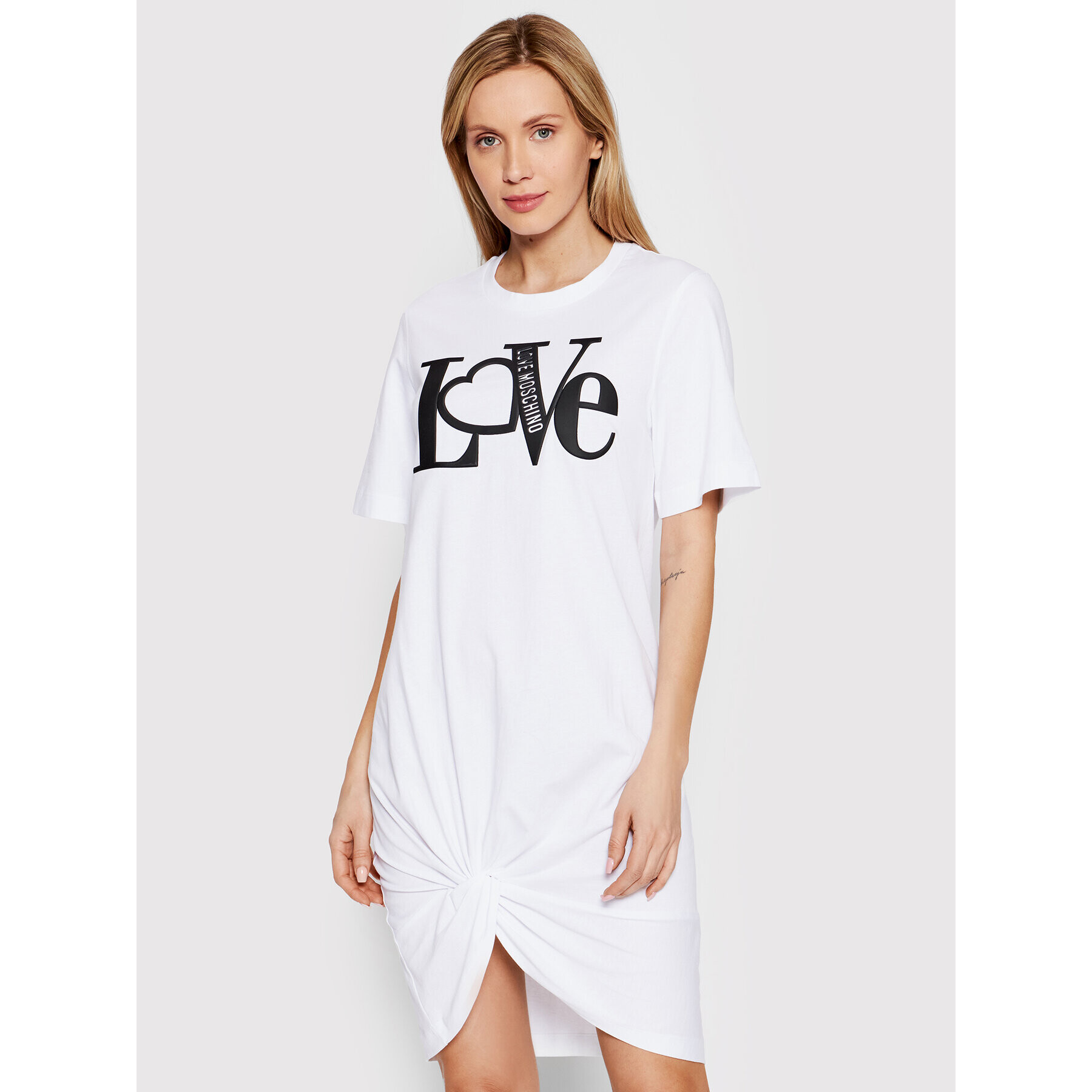 LOVE MOSCHINO Ежедневна рокля W5C6001M 3876 Бял Regular Fit - Pepit.bg