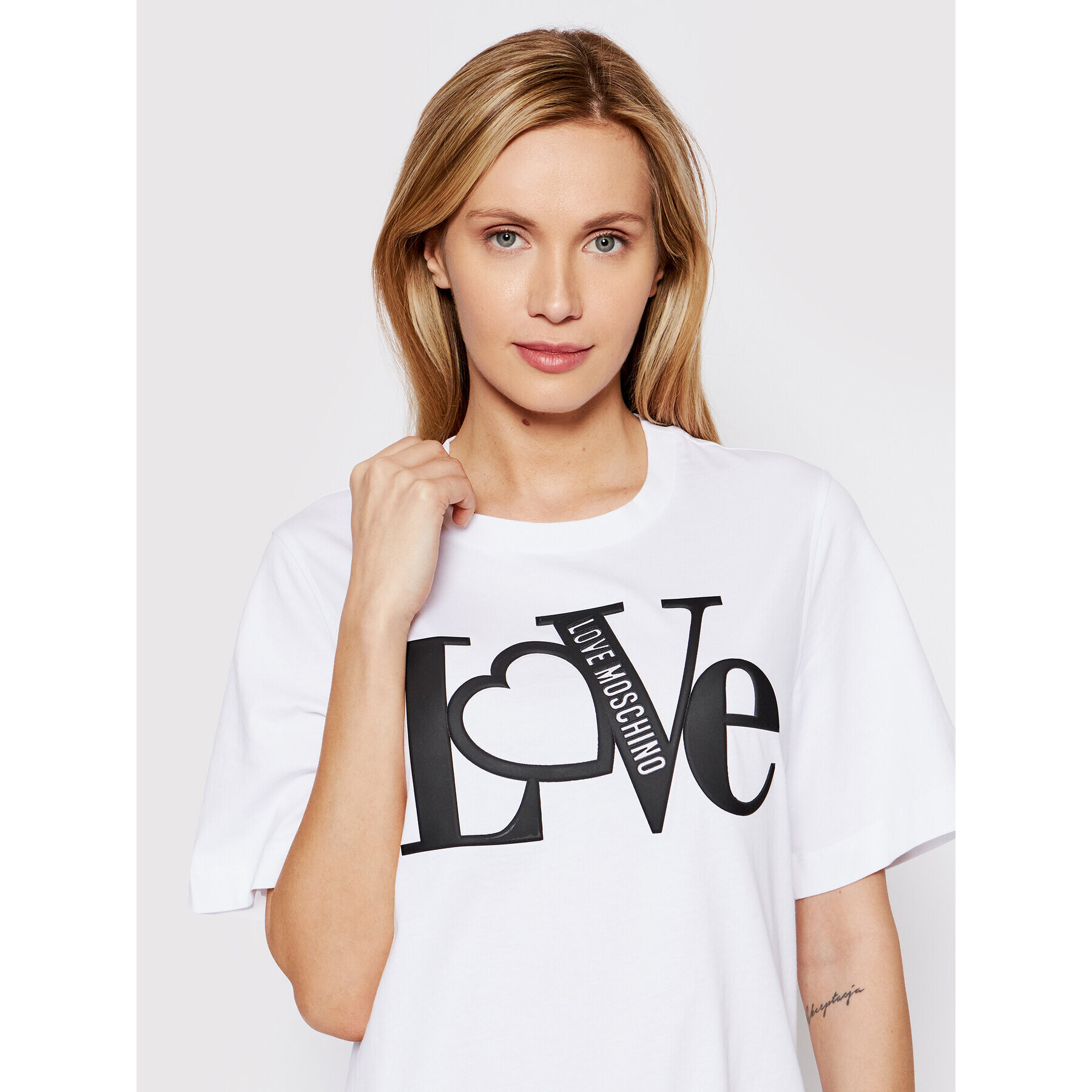 LOVE MOSCHINO Ежедневна рокля W5C6001M 3876 Бял Regular Fit - Pepit.bg