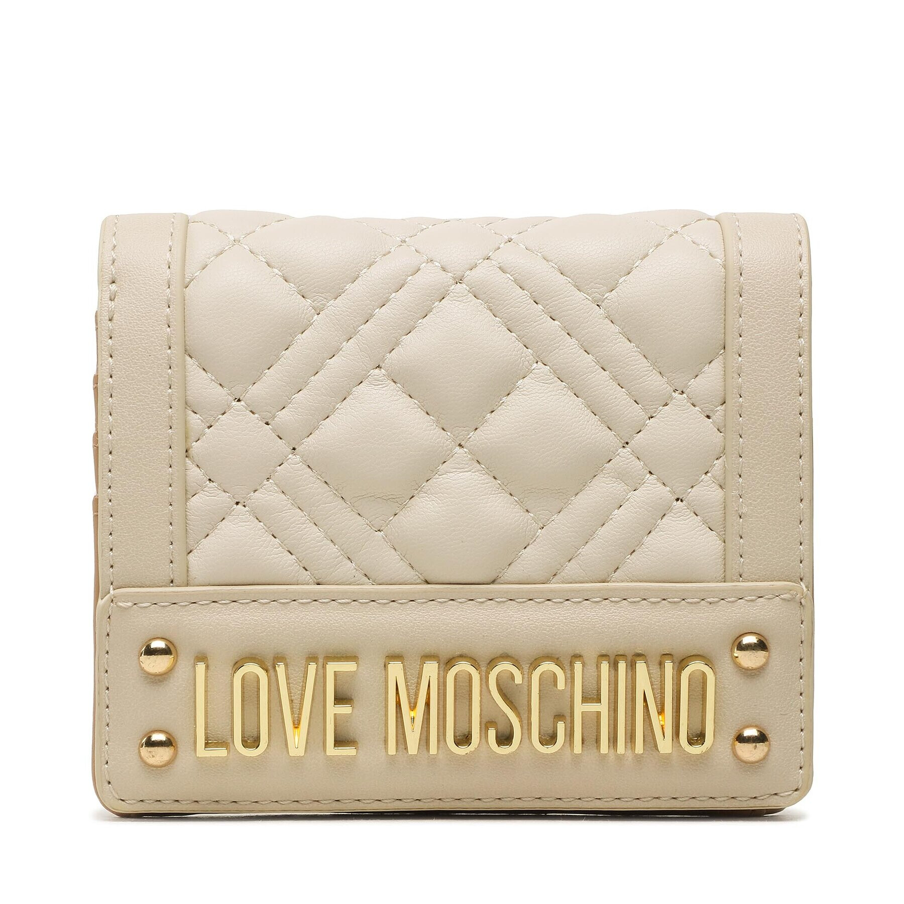 LOVE MOSCHINO Малък дамски портфейл JC5601PP0GLA0103 Екрю - Pepit.bg