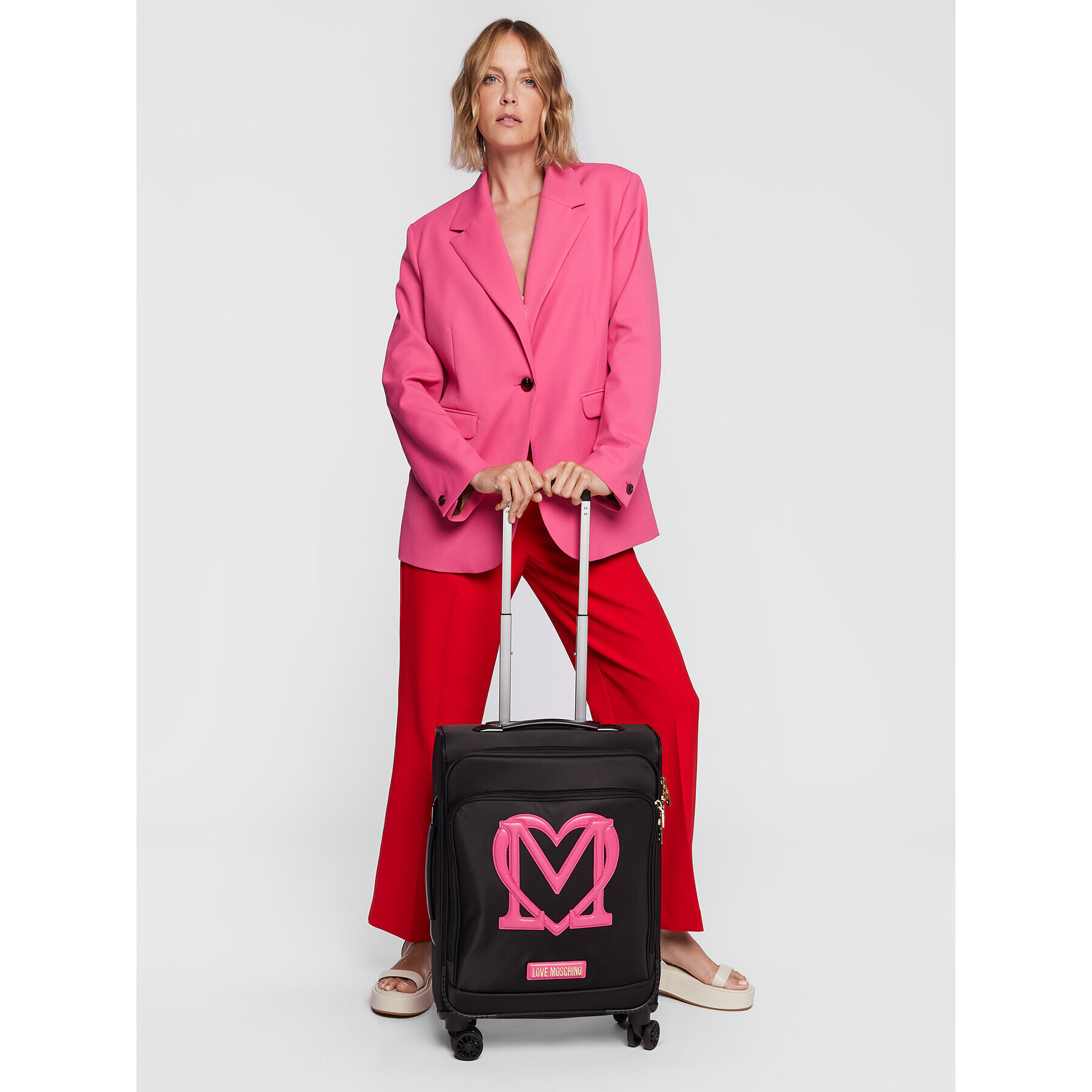 LOVE MOSCHINO Малък текстилен куфар JC5101PP1GKX000C Черен - Pepit.bg