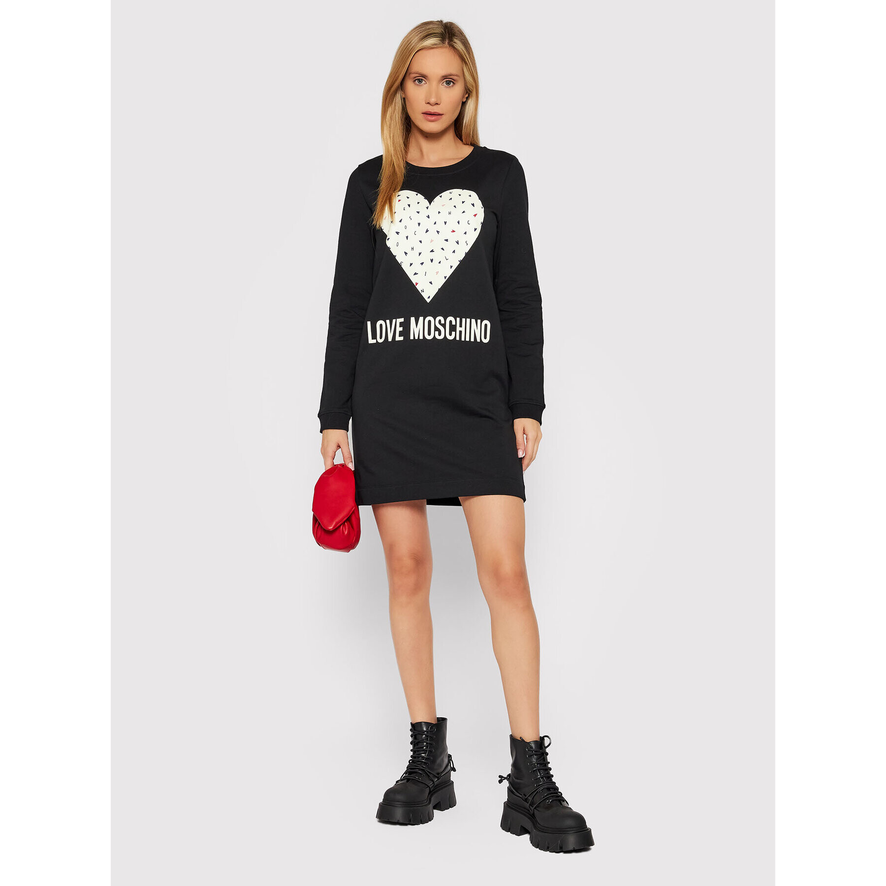 LOVE MOSCHINO Плетена рокля W584719E 2288 Черен Regular Fit - Pepit.bg