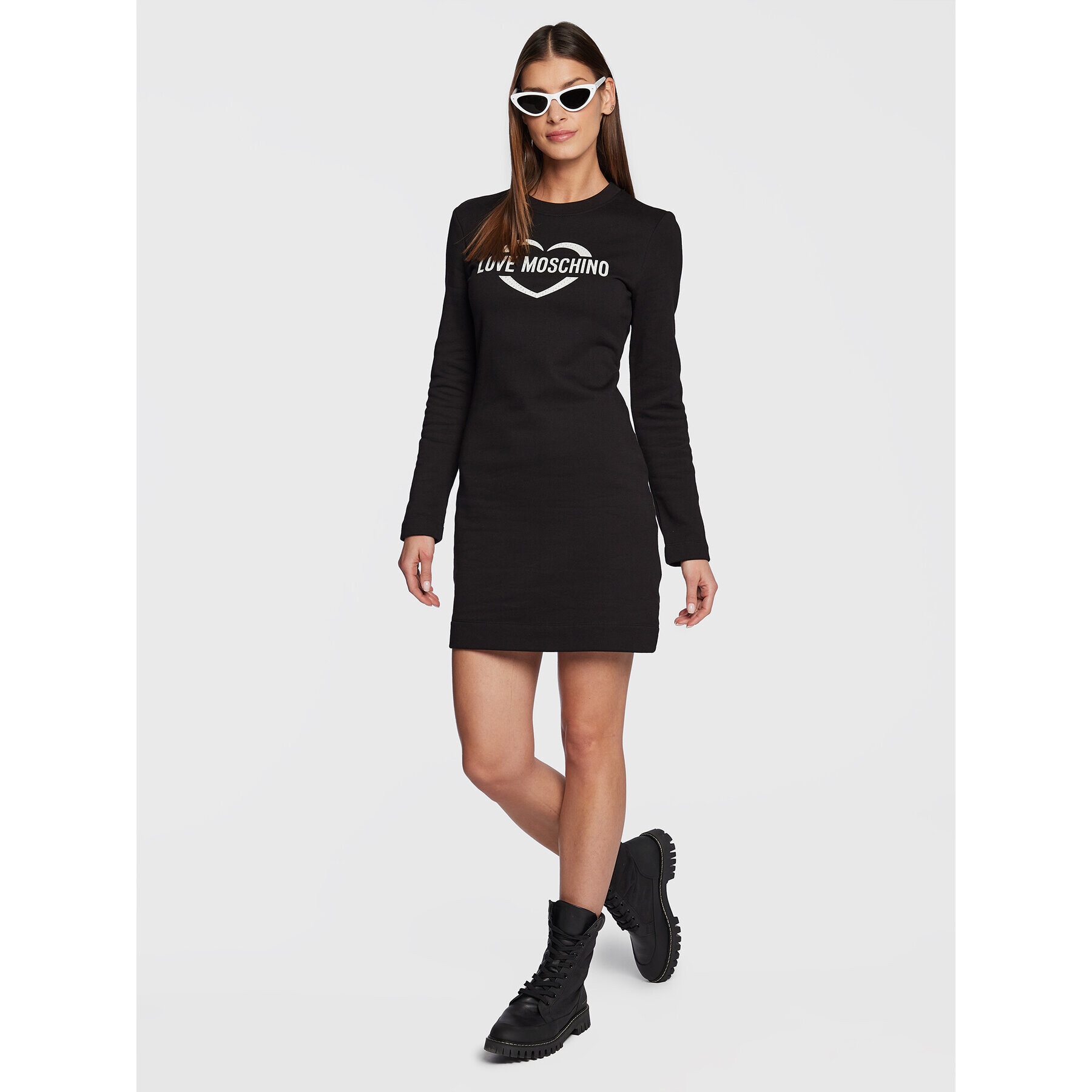 LOVE MOSCHINO Плетена рокля W5C0003M 4055 Черен Regular Fit - Pepit.bg