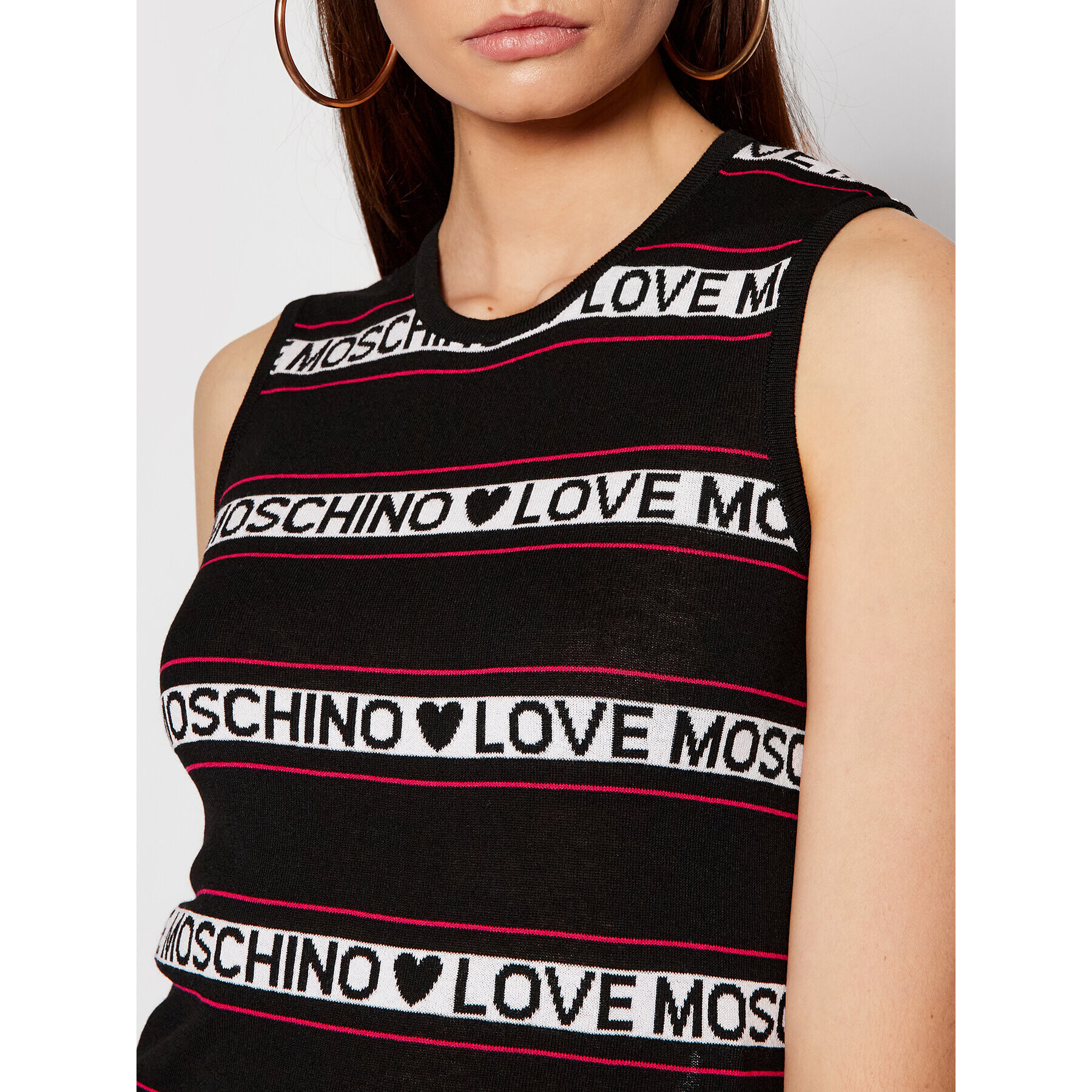 LOVE MOSCHINO Плетена рокля WS52R10X 1422 Черен Regular Fit - Pepit.bg