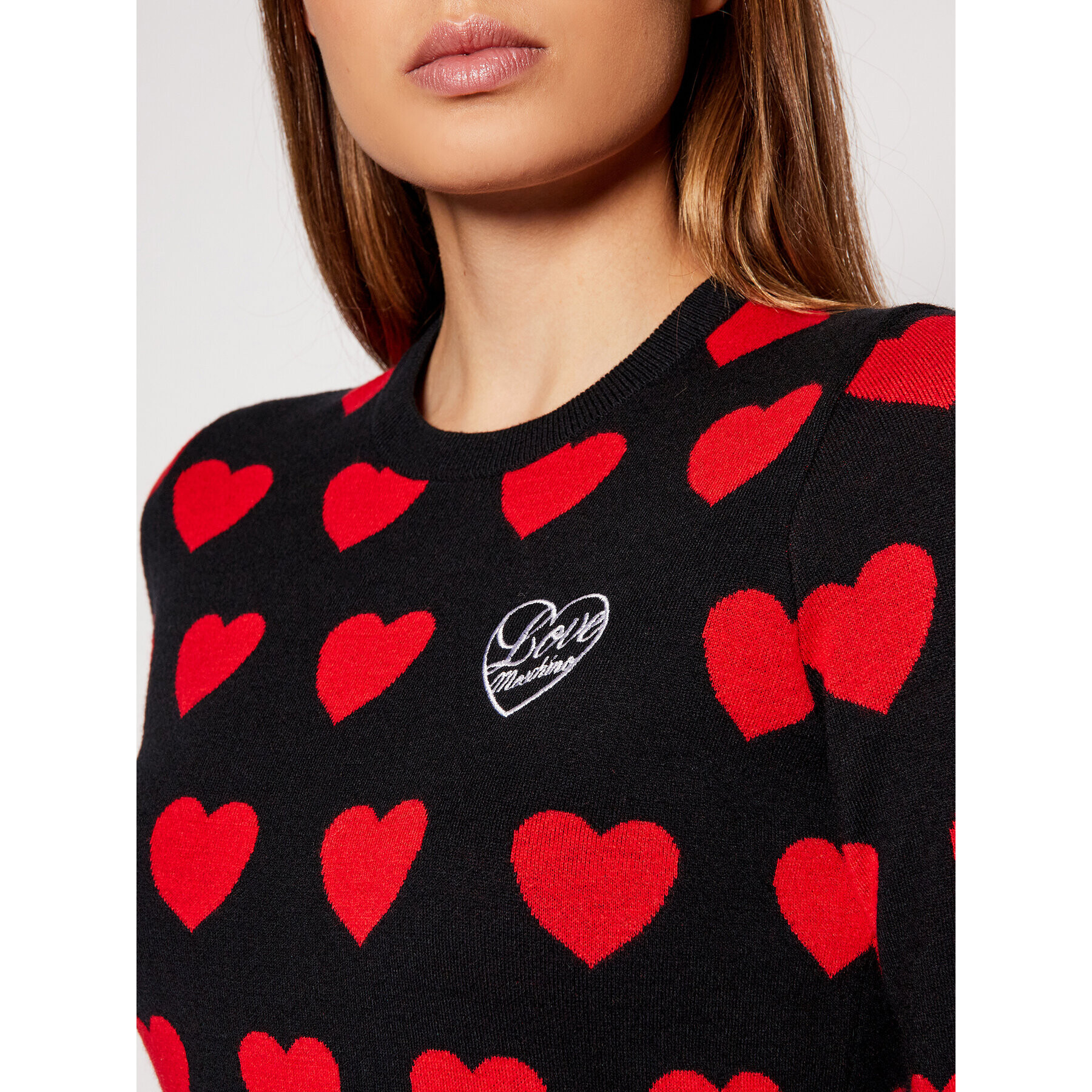 LOVE MOSCHINO Плетена рокля WS63R11XA115 Черен Regular Fit - Pepit.bg