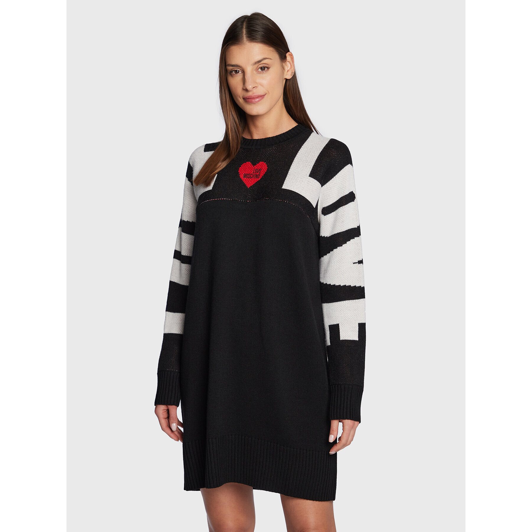 LOVE MOSCHINO Плетена рокля WSE2510X 1148 Черен Regular Fit - Pepit.bg