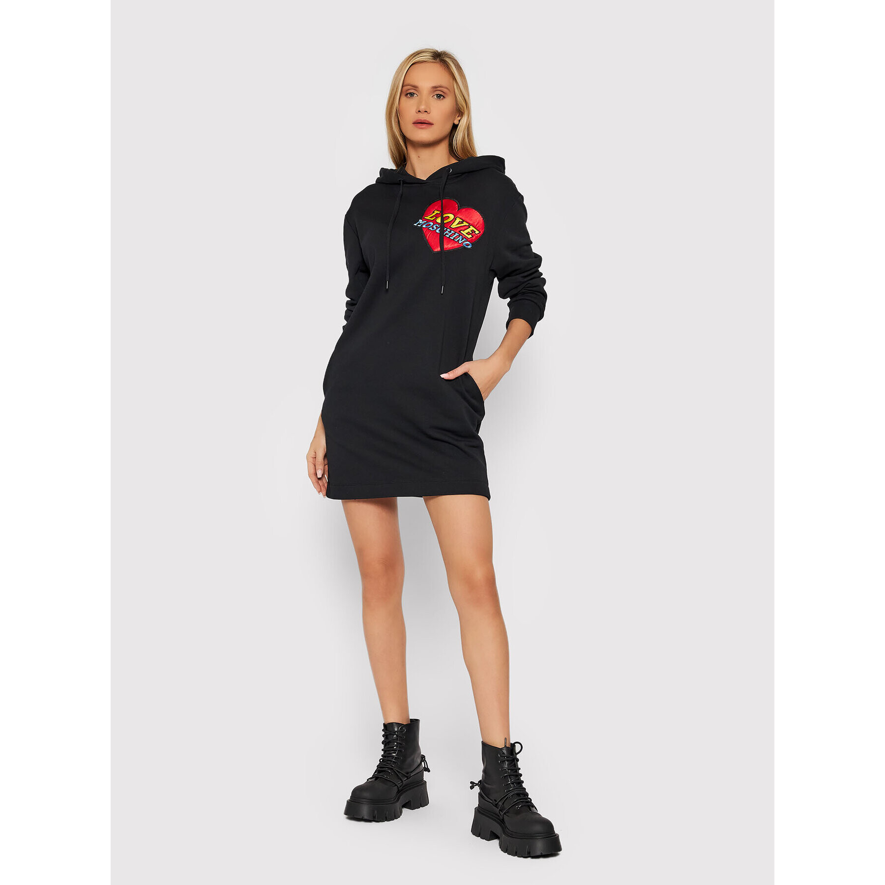 LOVE MOSCHINO Плетена рокля W5B2480M 4055 Черен Regular Fit - Pepit.bg