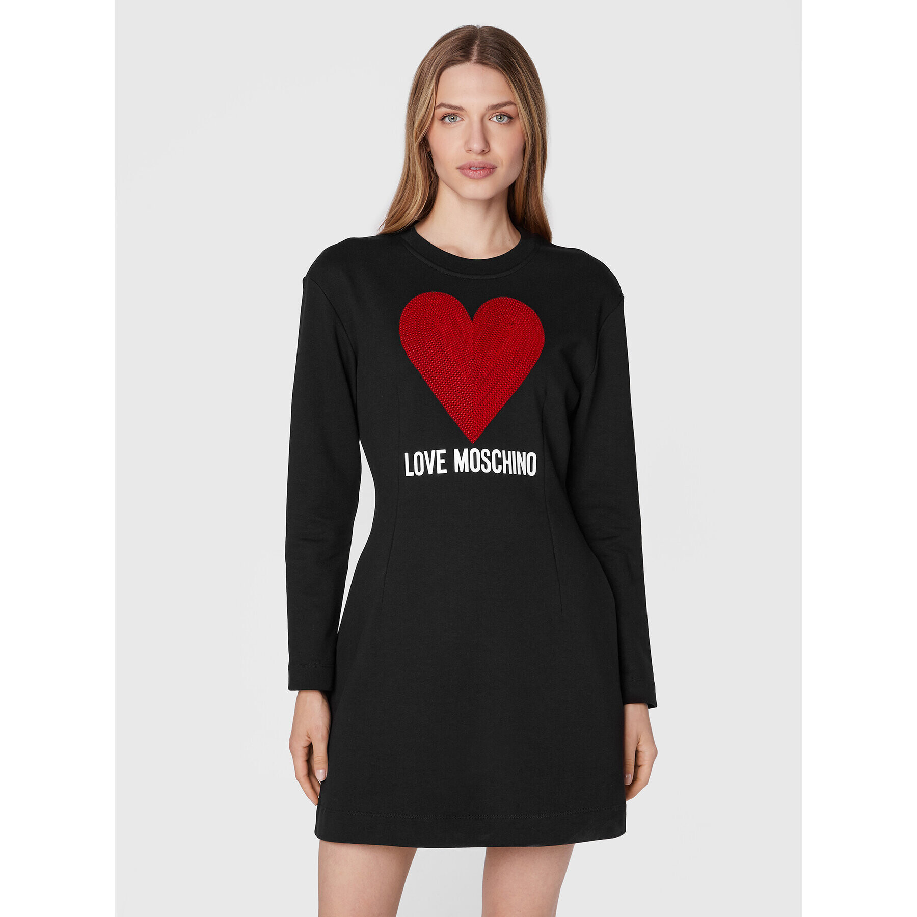 LOVE MOSCHINO Плетена рокля WD0501E 2388 Черен Regular Fit - Pepit.bg