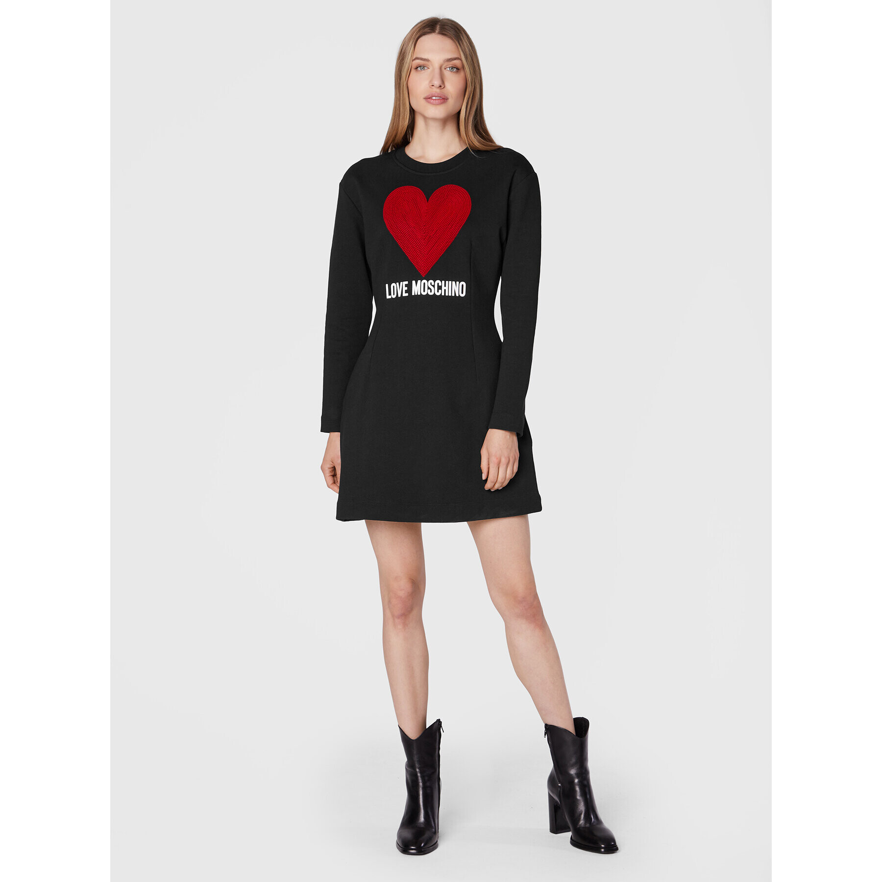 LOVE MOSCHINO Плетена рокля WD0501E 2388 Черен Regular Fit - Pepit.bg