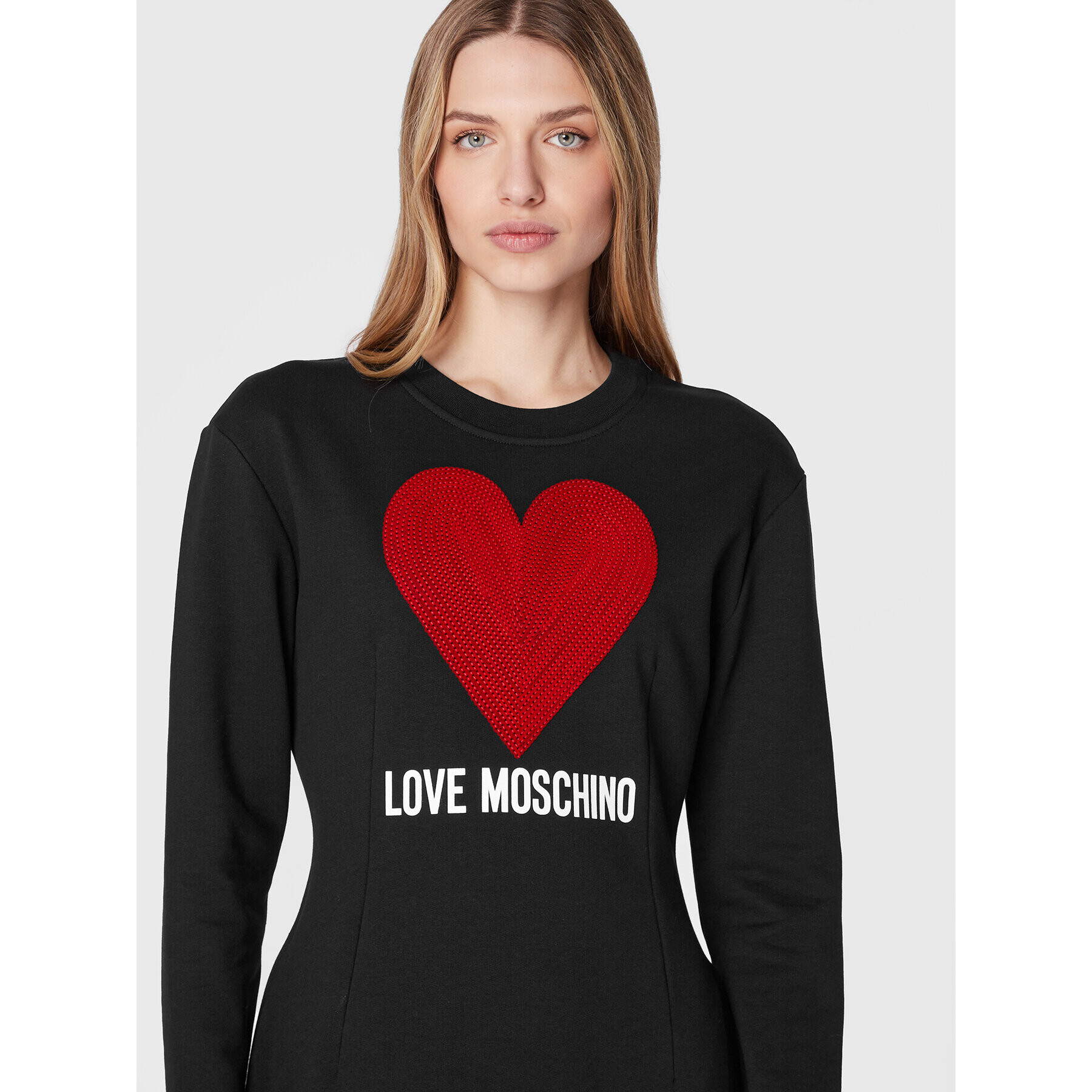 LOVE MOSCHINO Плетена рокля WD0501E 2388 Черен Regular Fit - Pepit.bg