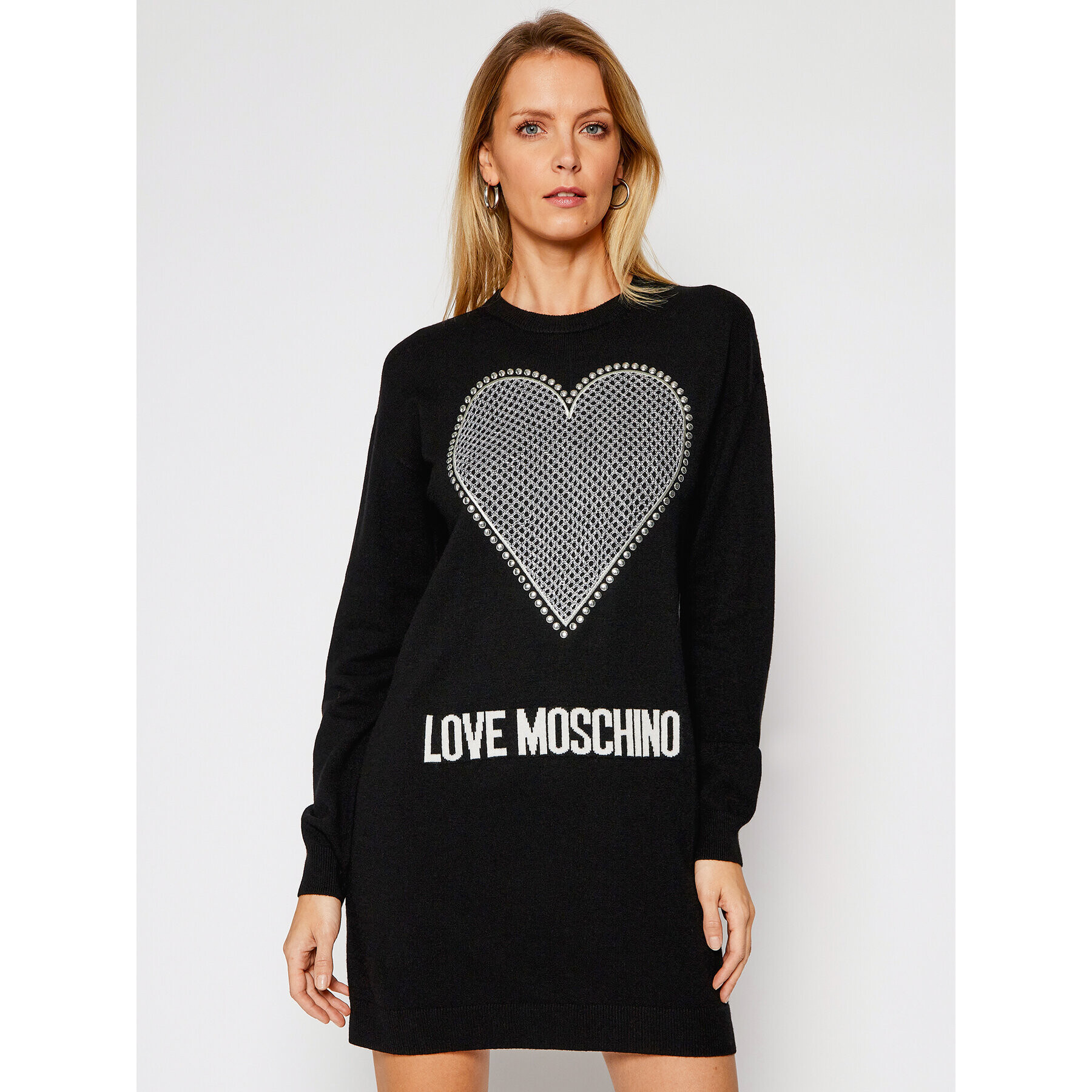 LOVE MOSCHINO Плетена рокля WS37R11X 1264 Черен Regular Fit - Pepit.bg