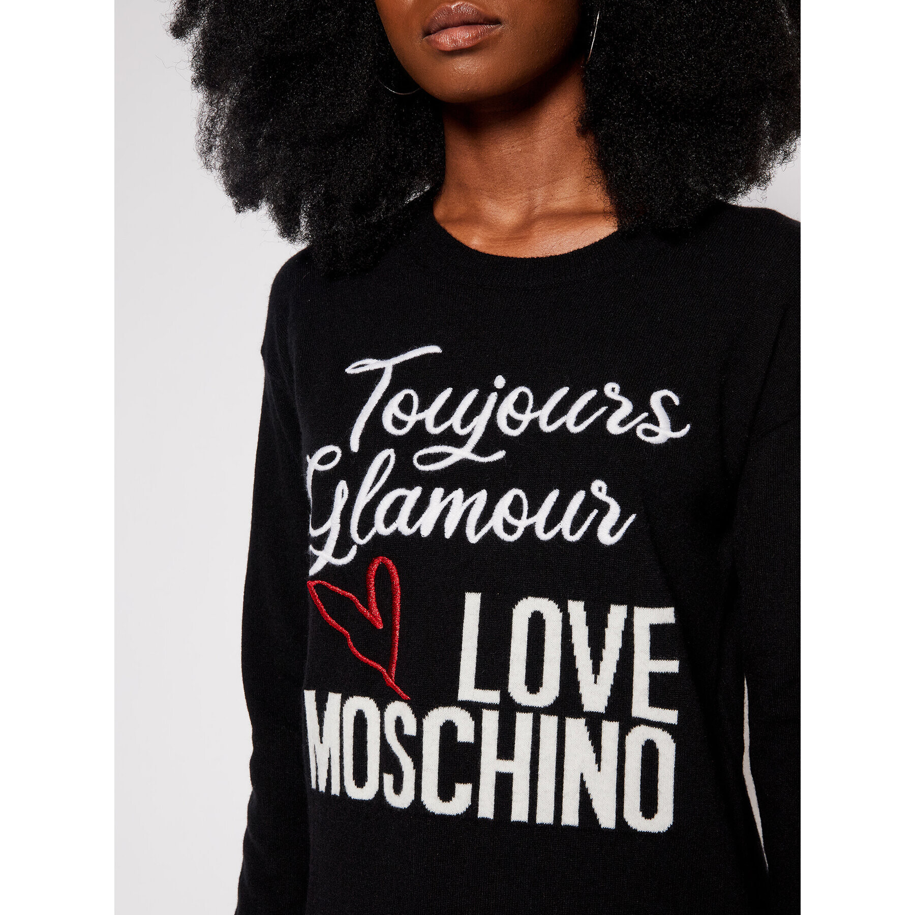 LOVE MOSCHINO Плетена рокля WS57R11X 1434 Черен Regular Fit - Pepit.bg