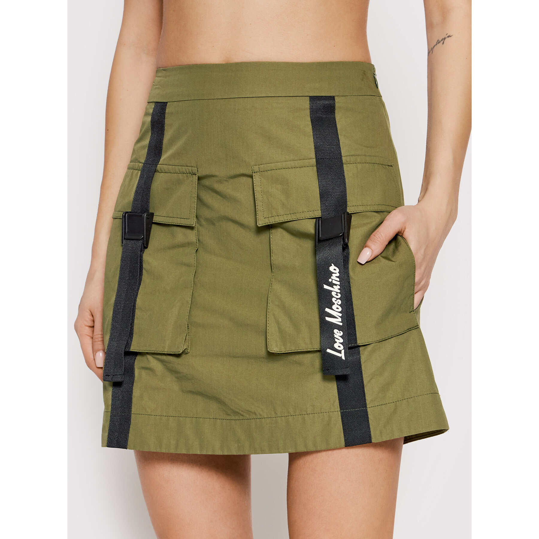 LOVE MOSCHINO Пола тип трапец WGF0780T 245A Зелен Regular Fit - Pepit.bg