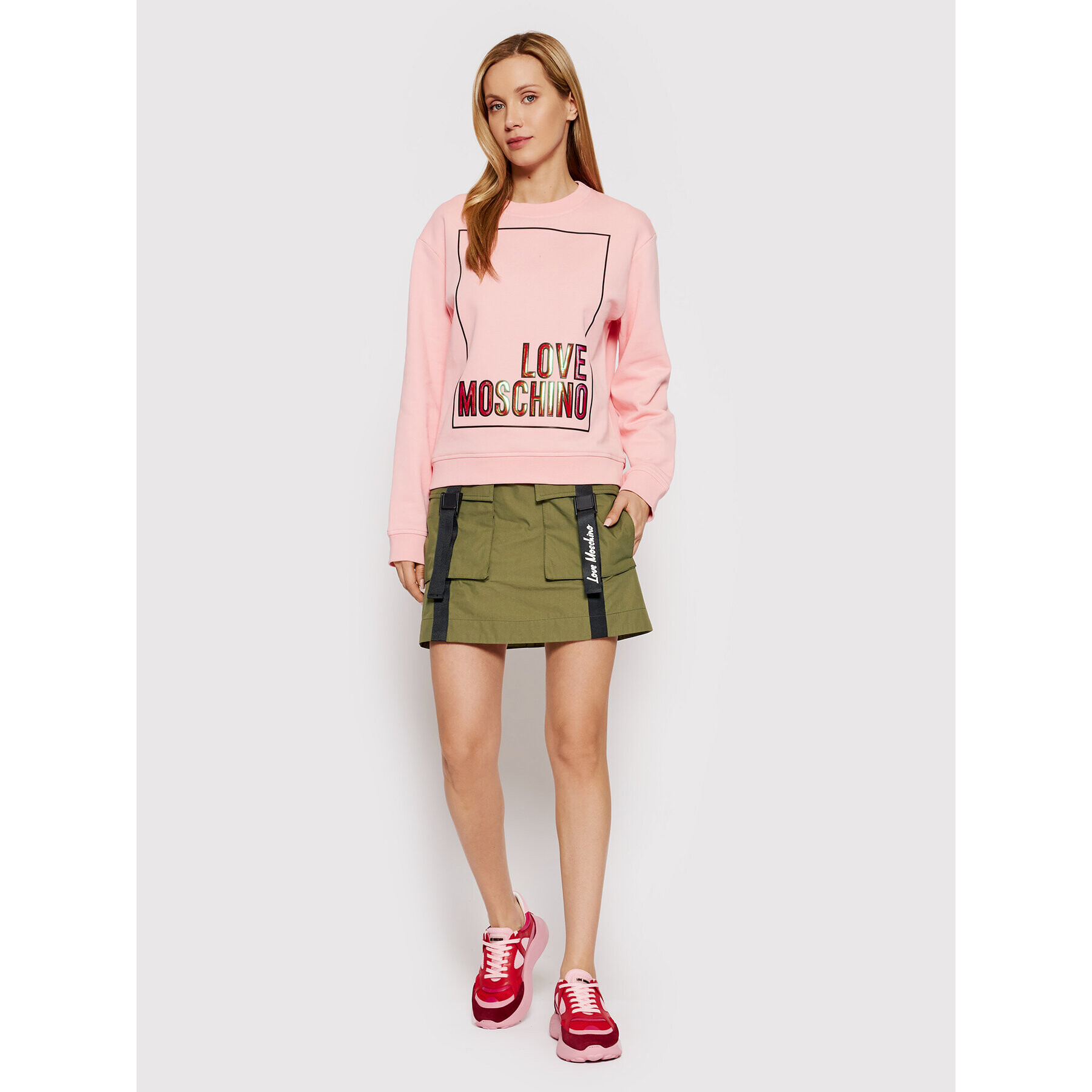 LOVE MOSCHINO Пола тип трапец WGF0780T 245A Зелен Regular Fit - Pepit.bg