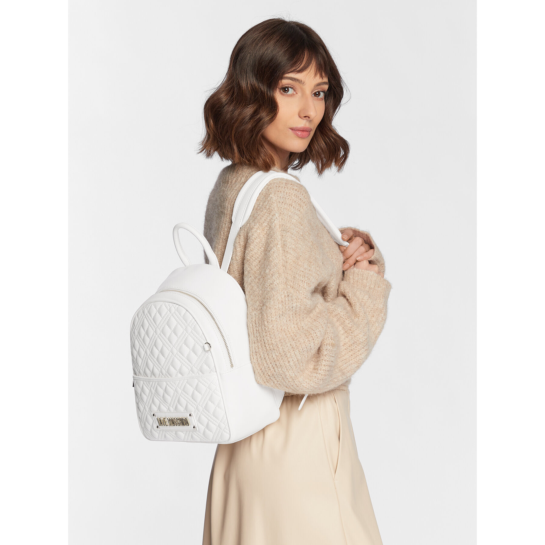 LOVE MOSCHINO Раница JC4018PP1GLA0120 Бял - Pepit.bg