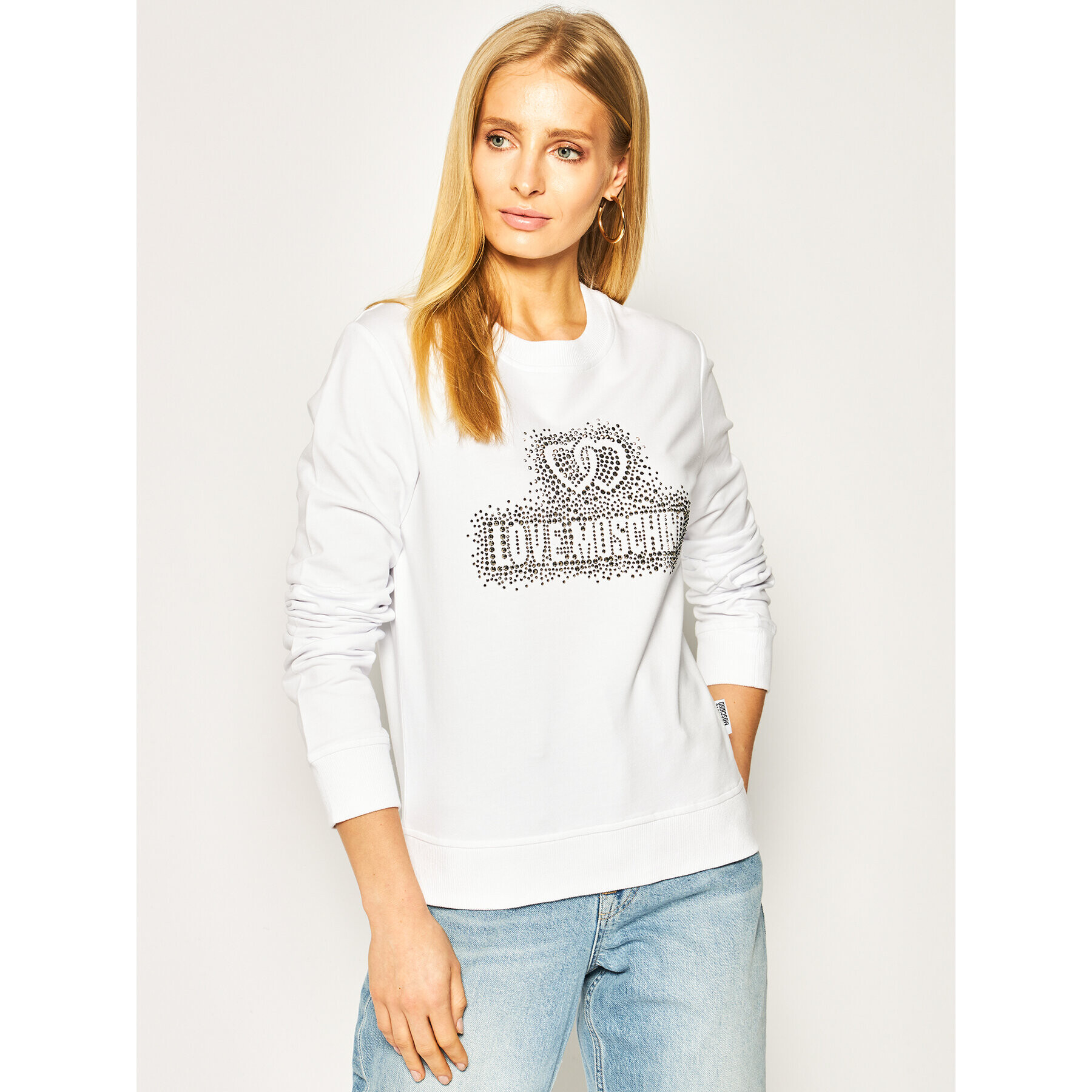 LOVE MOSCHINO Суитшърт W630215E 2139 Бял Regular Fit - Pepit.bg