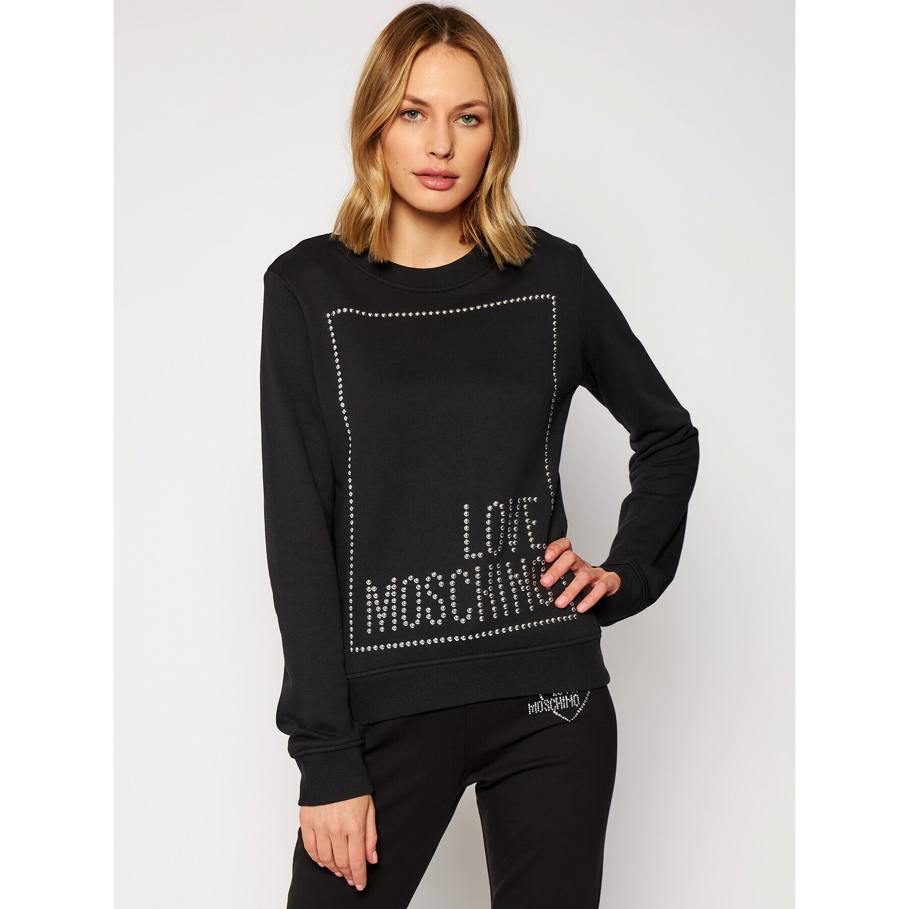 LOVE MOSCHINO Суитшърт W630216M 4055 Черен Regular Fit - Pepit.bg