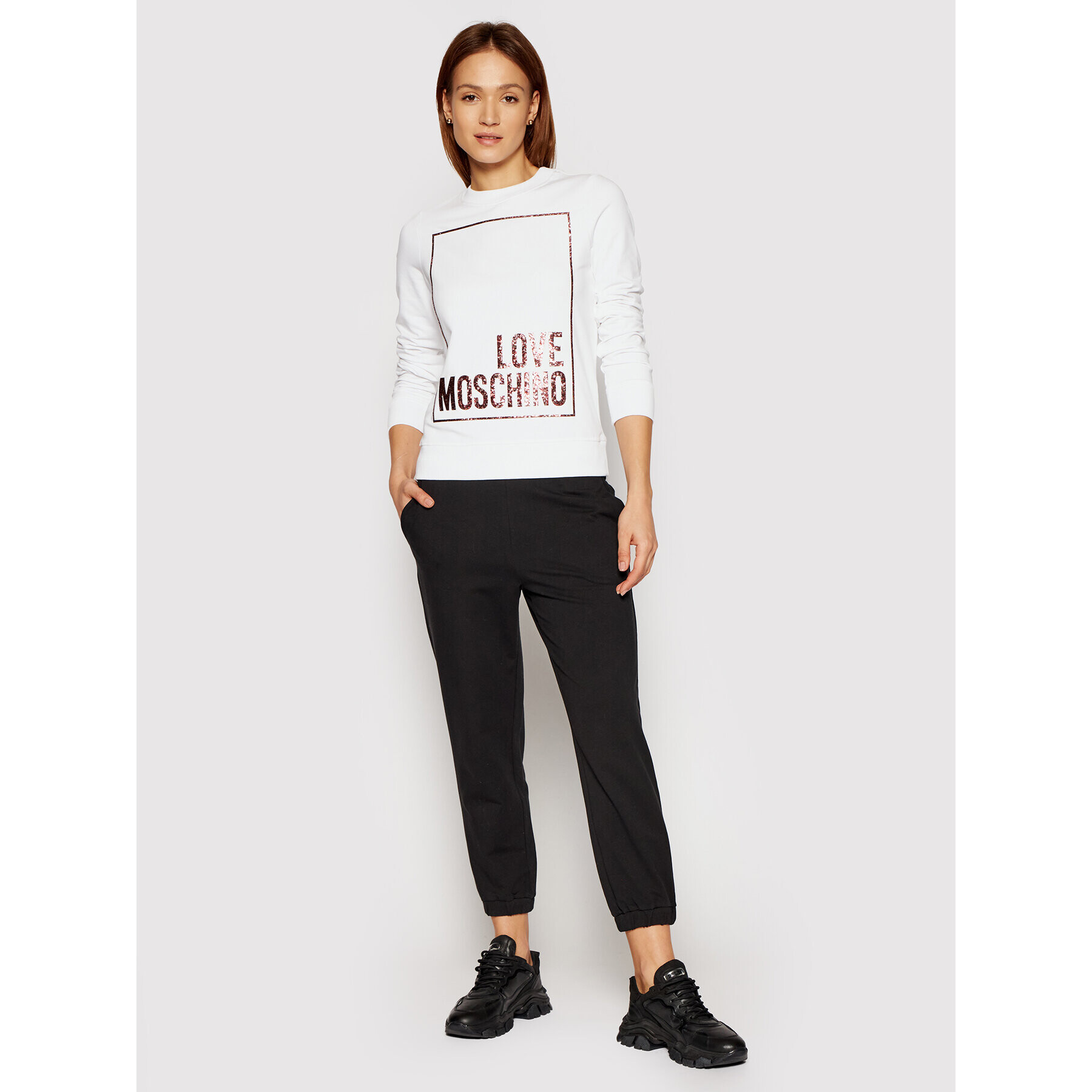 LOVE MOSCHINO Суитшърт W630220E 2180 Бял Regular Fit - Pepit.bg