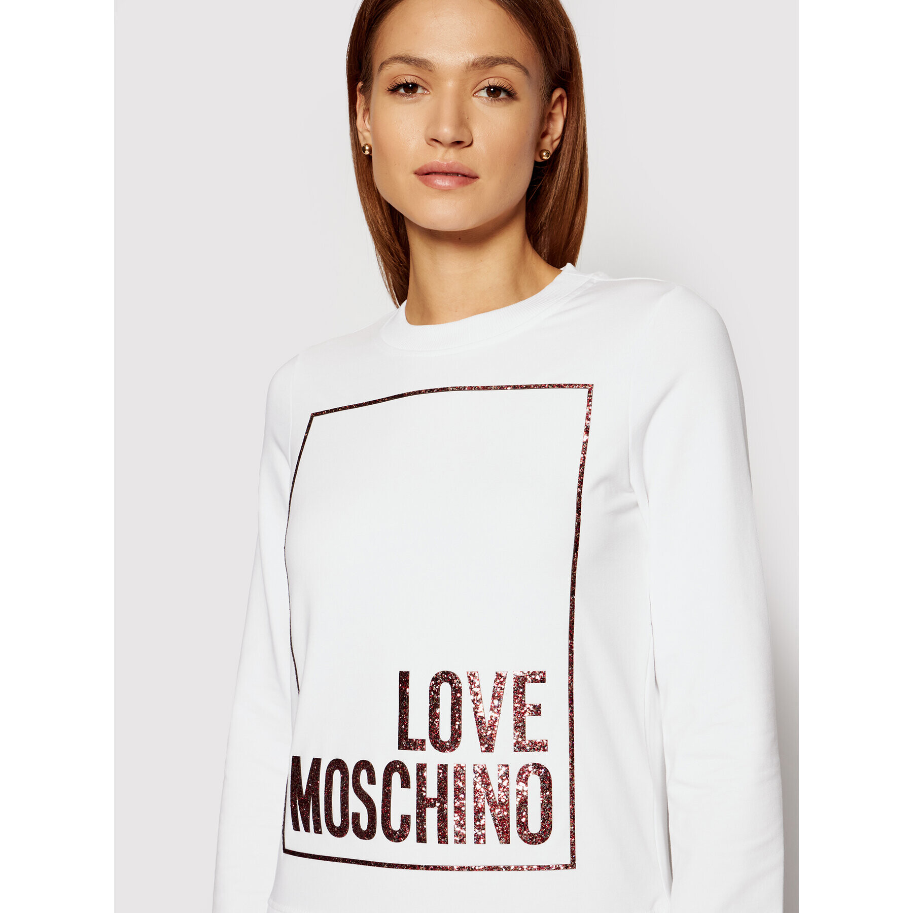LOVE MOSCHINO Суитшърт W630220E 2180 Бял Regular Fit - Pepit.bg
