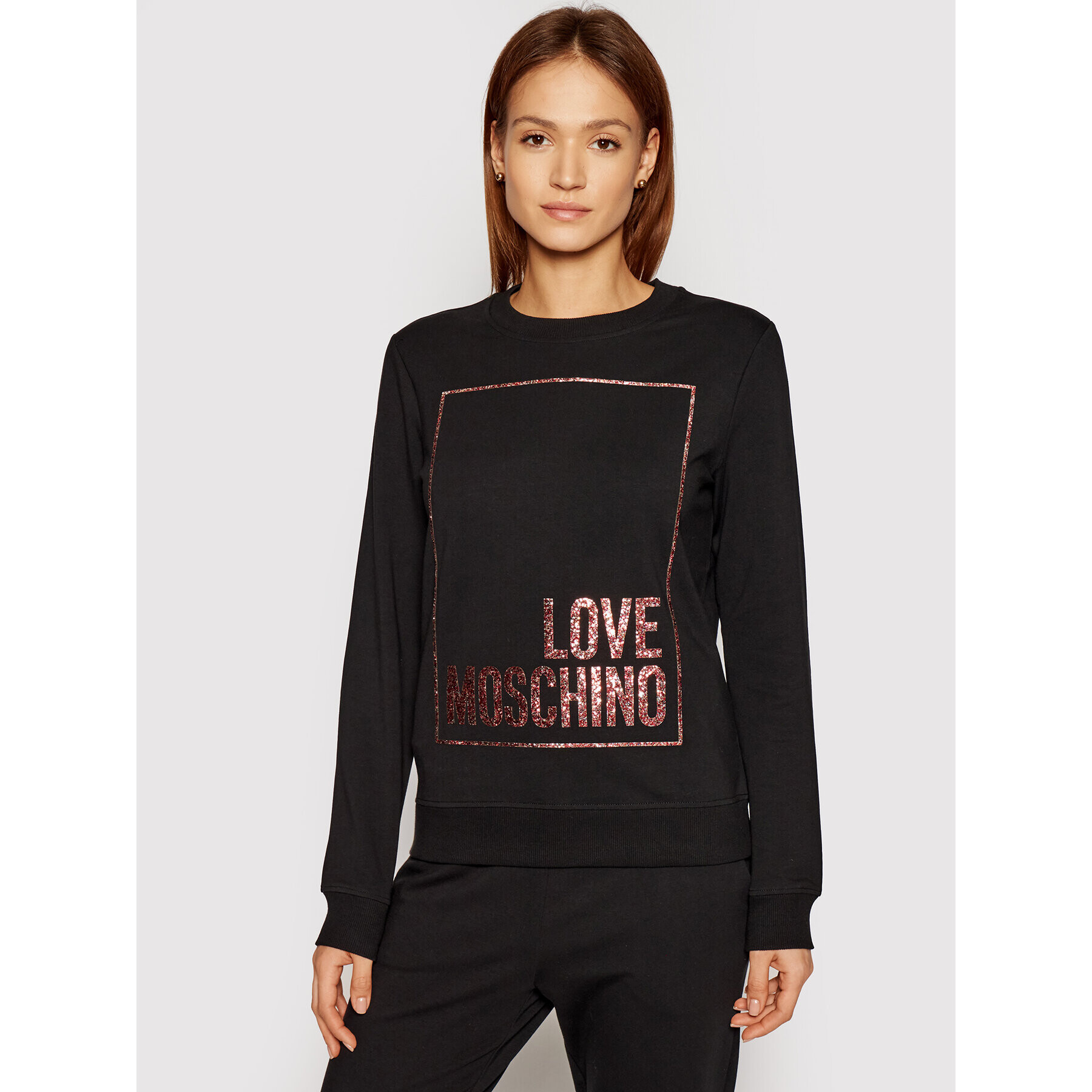 LOVE MOSCHINO Суитшърт W630220E 2180 Черен Regular Fit - Pepit.bg