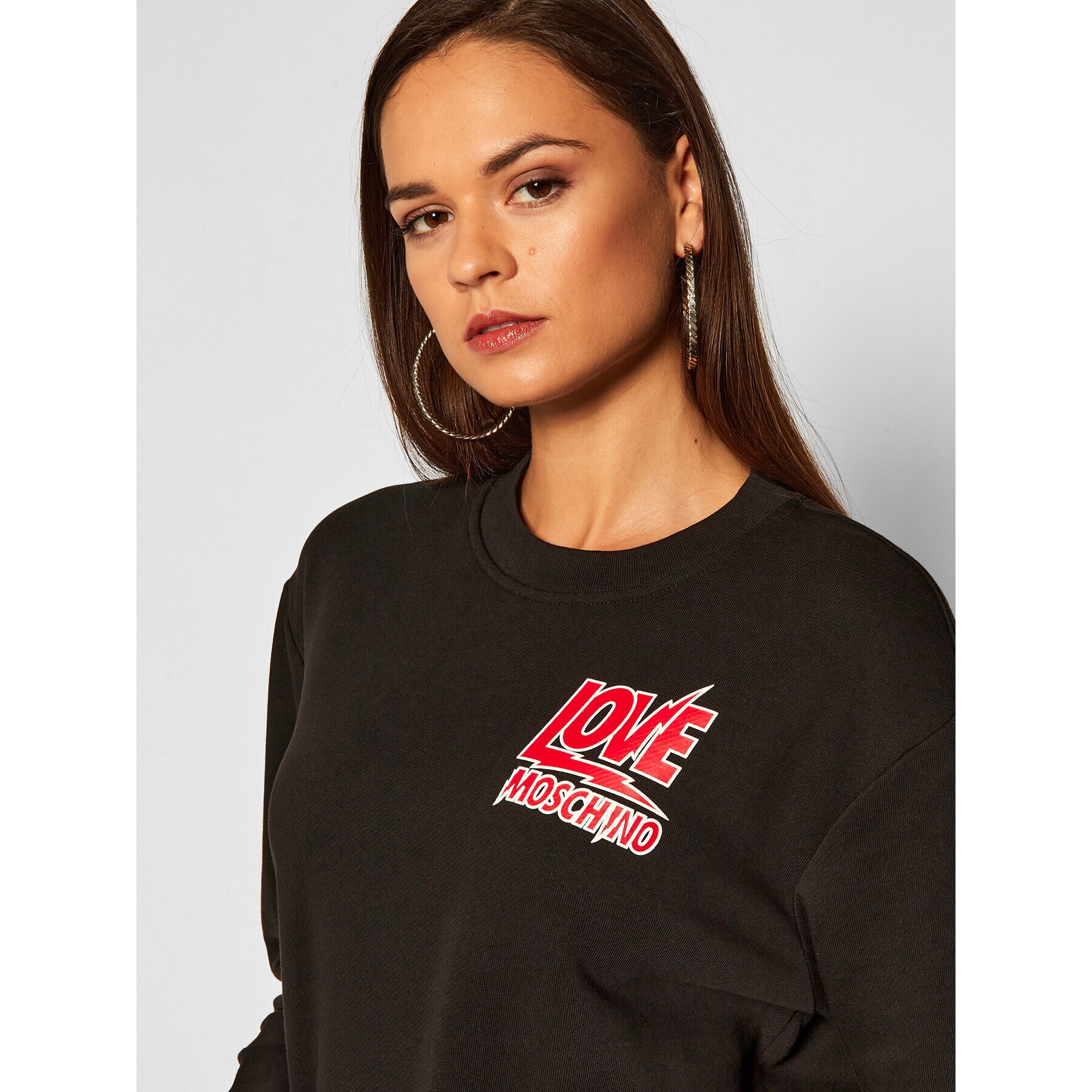 LOVE MOSCHINO Суитшърт W630636M 4055 Черен Regular Fit - Pepit.bg