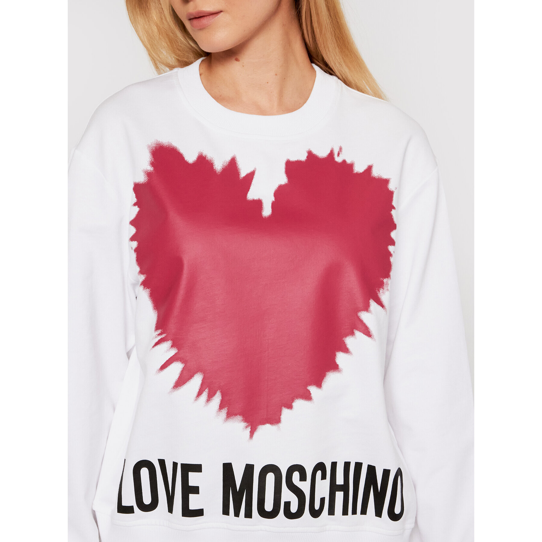 LOVE MOSCHINO Суитшърт W630643M 4282 Бял Regular Fit - Pepit.bg