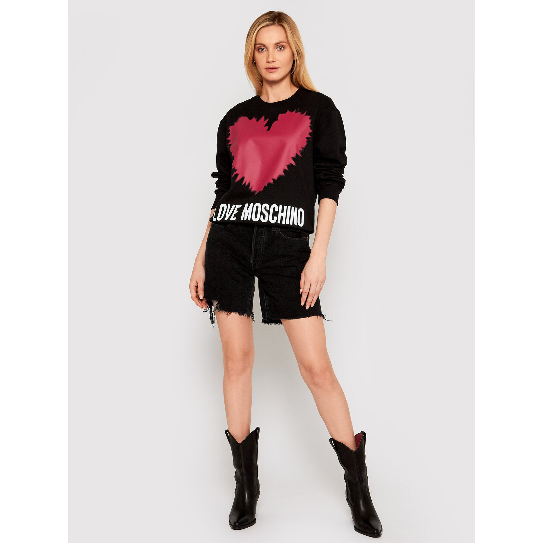 LOVE MOSCHINO Суитшърт W630643M 4282 Черен Regular Fit - Pepit.bg