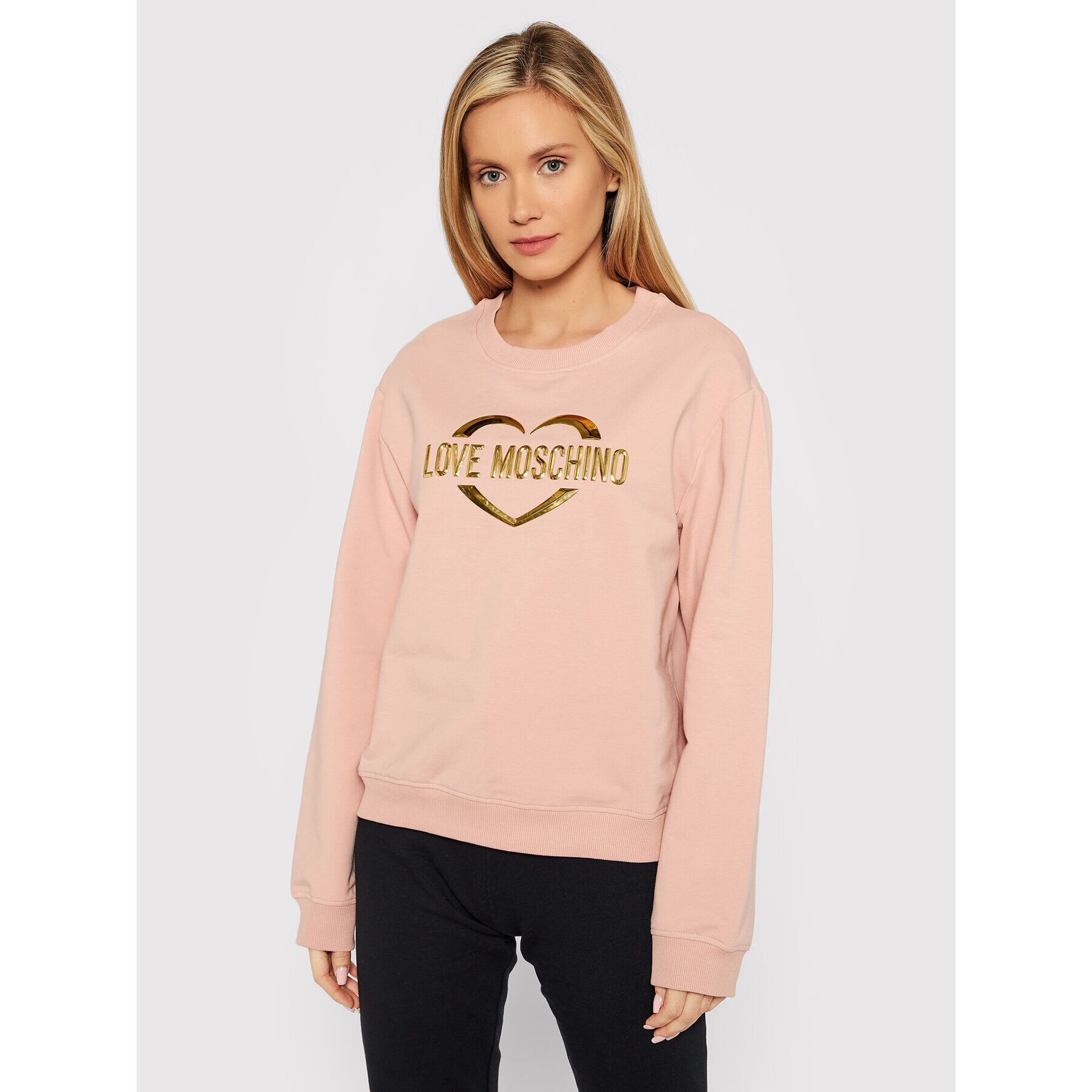 LOVE MOSCHINO Суитшърт W630646E 2288 Розов Regular Fit - Pepit.bg