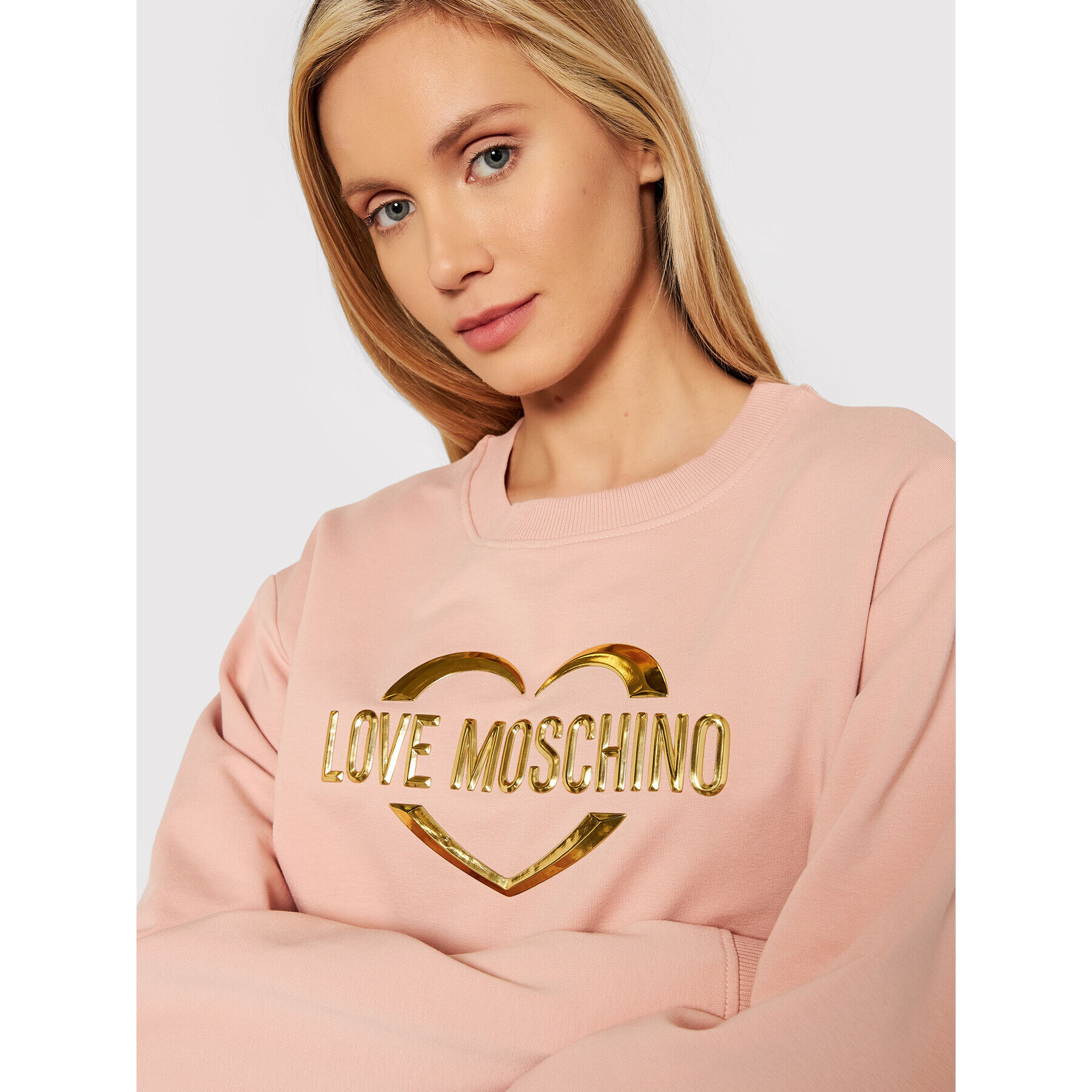 LOVE MOSCHINO Суитшърт W630646E 2288 Розов Regular Fit - Pepit.bg