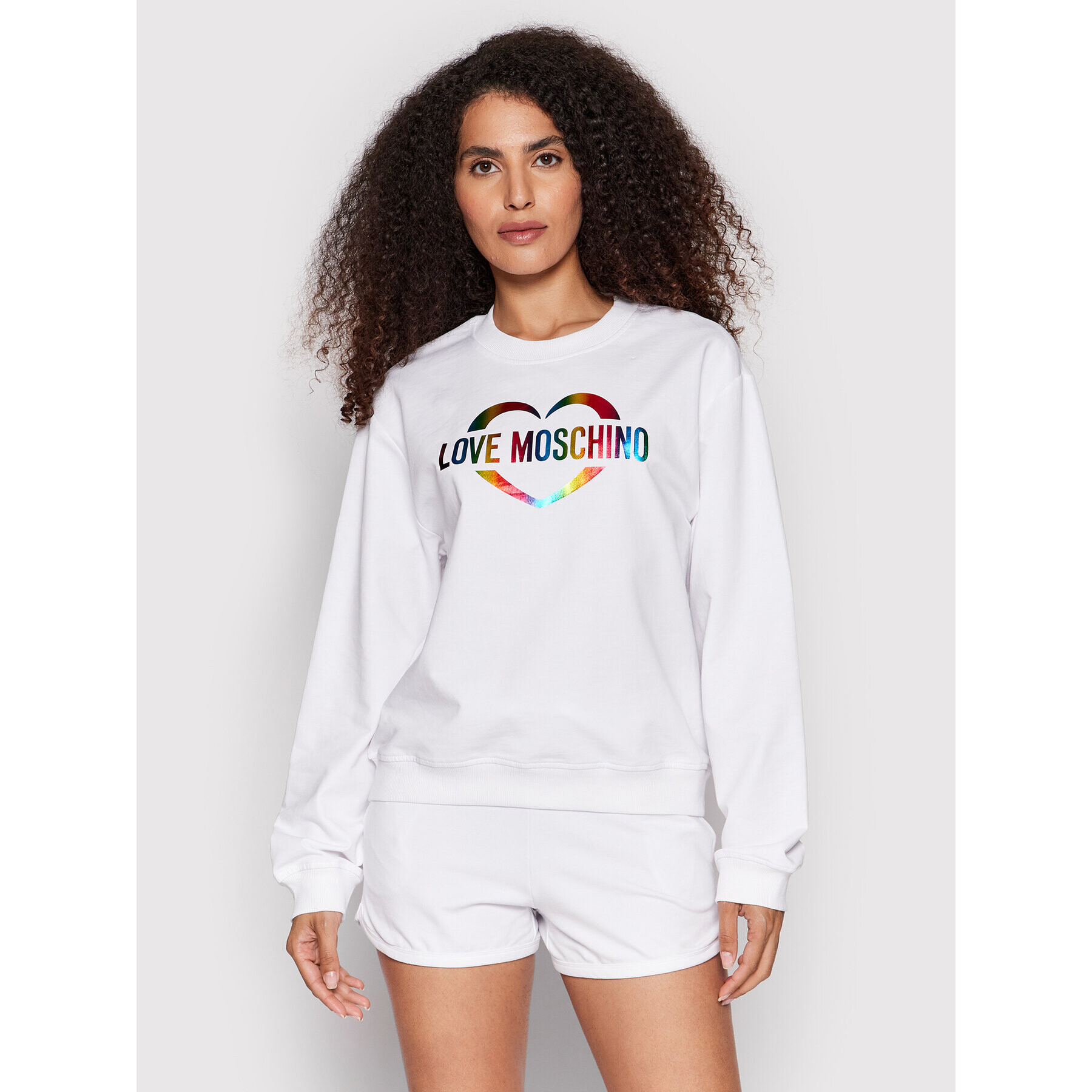 LOVE MOSCHINO Суитшърт W630650E 2340 Бял Regular Fit - Pepit.bg