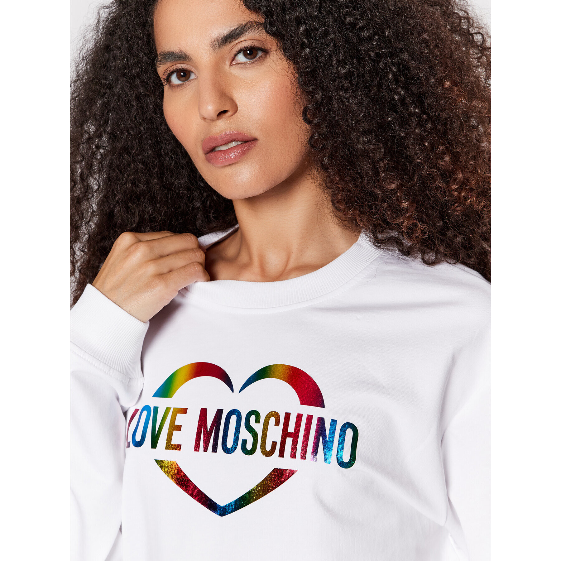 LOVE MOSCHINO Суитшърт W630650E 2340 Бял Regular Fit - Pepit.bg