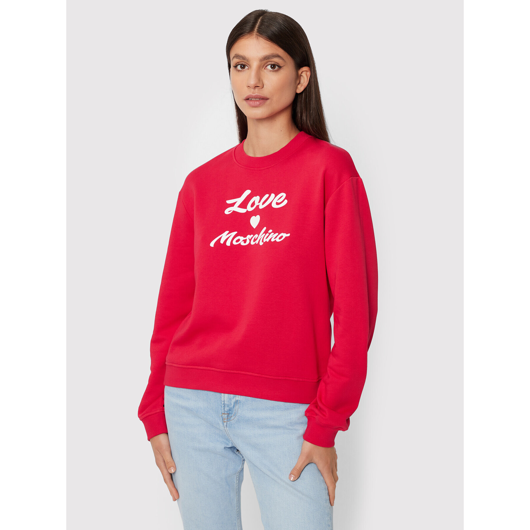 LOVE MOSCHINO Суитшърт W630652M 4055 Червен Regular Fit - Pepit.bg