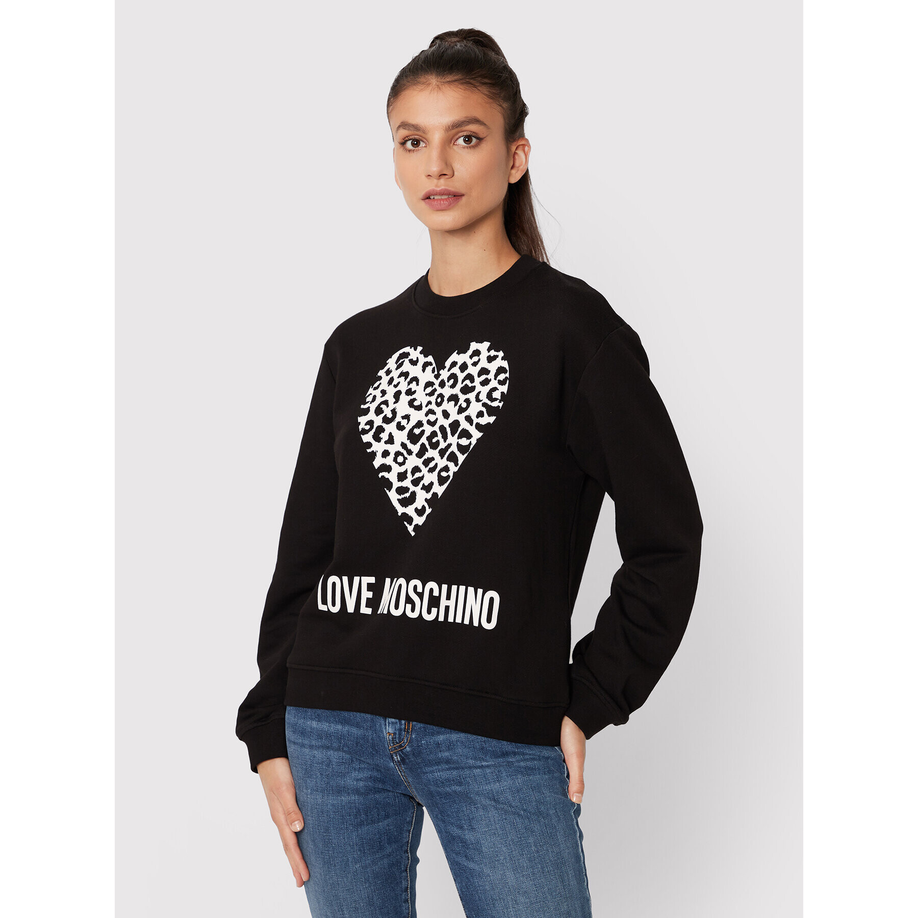 LOVE MOSCHINO Суитшърт W630654M 4055 Черен Regular Fit - Pepit.bg