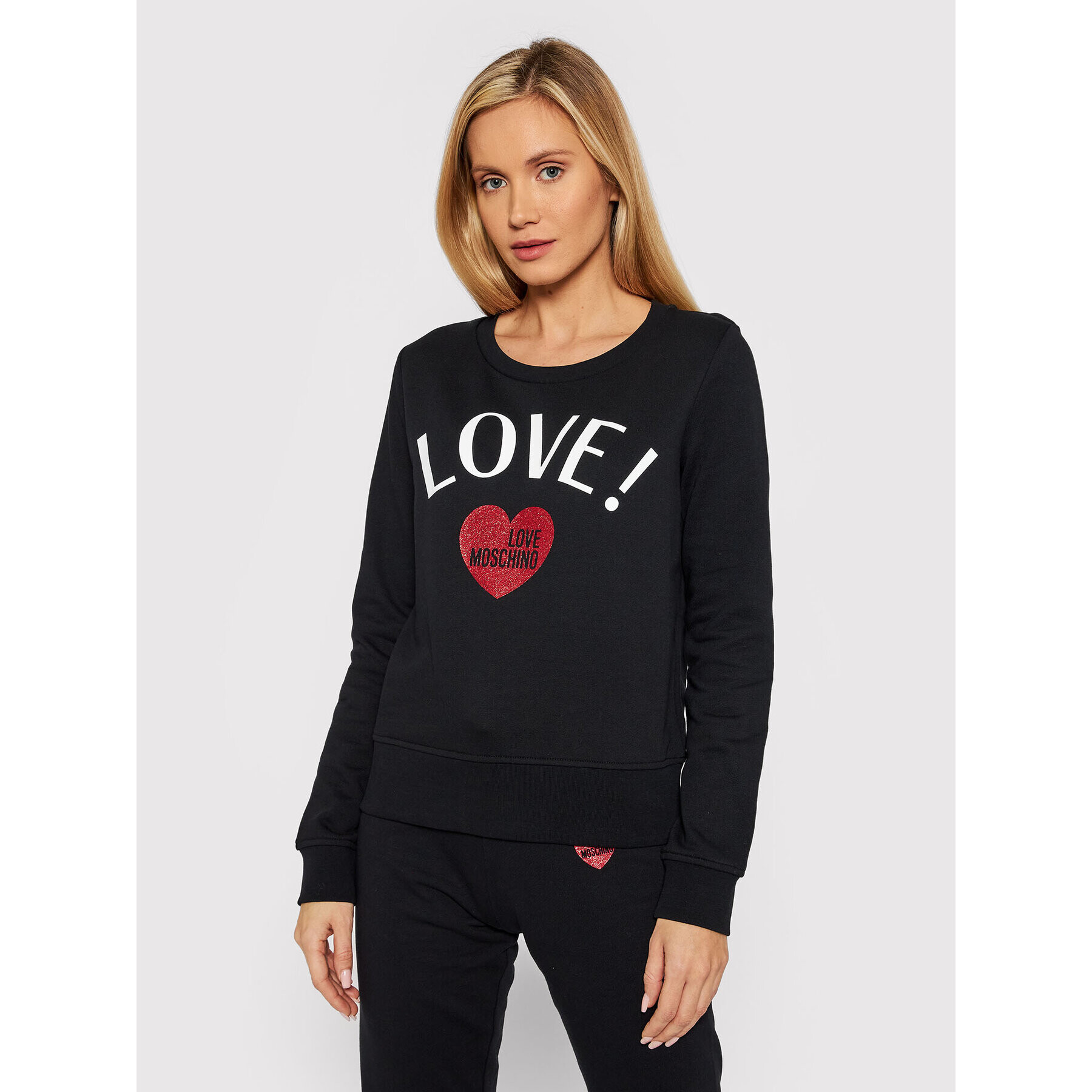 LOVE MOSCHINO Суитшърт W632209M 4055 Черен Regular Fit - Pepit.bg